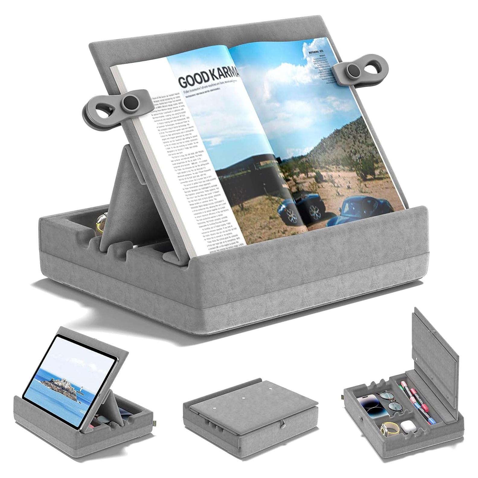 Soporte para Libros KDD Plegable con Almacenamiento Gris