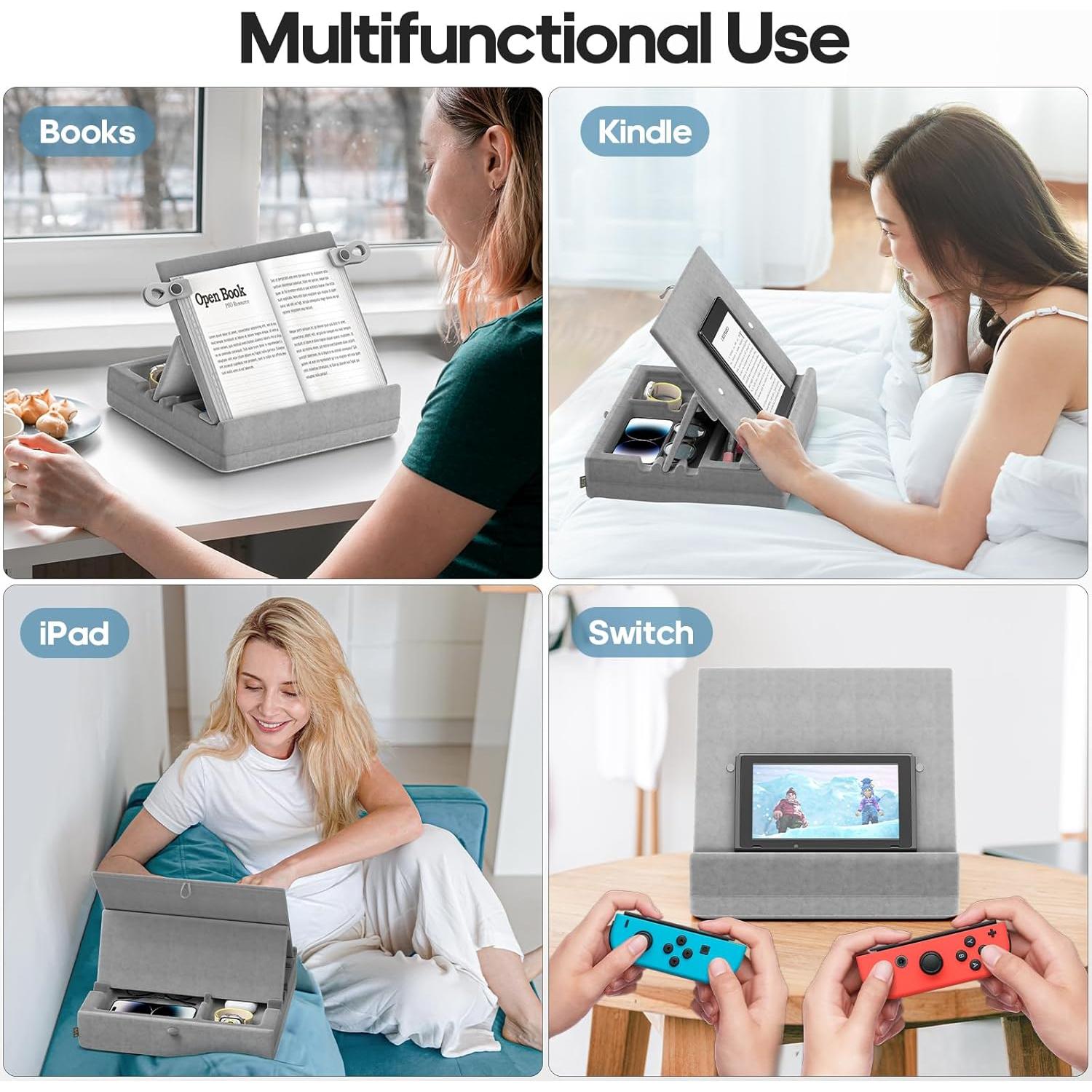 Soporte para Libros KDD Plegable con Almacenamiento Gris