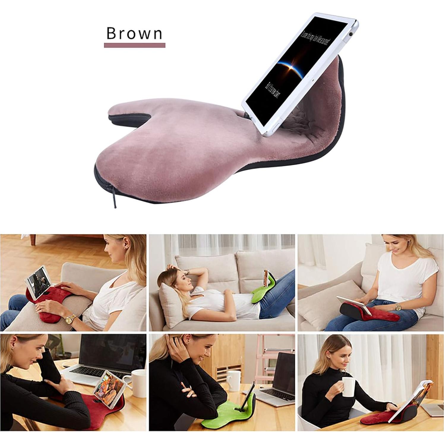 Almohada Soporte para Tabletas y Smartphones OKATOPGEAKO Marrón