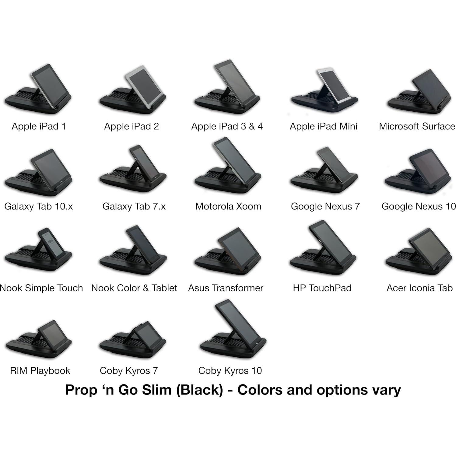 Soporte Electrónico Portátil Padded Spaces PNGOS-BLCK - 14 Ángulos Ajustables, Espuma de Memoria, Compatible con Tablets y Laptops hasta 4.54 kg