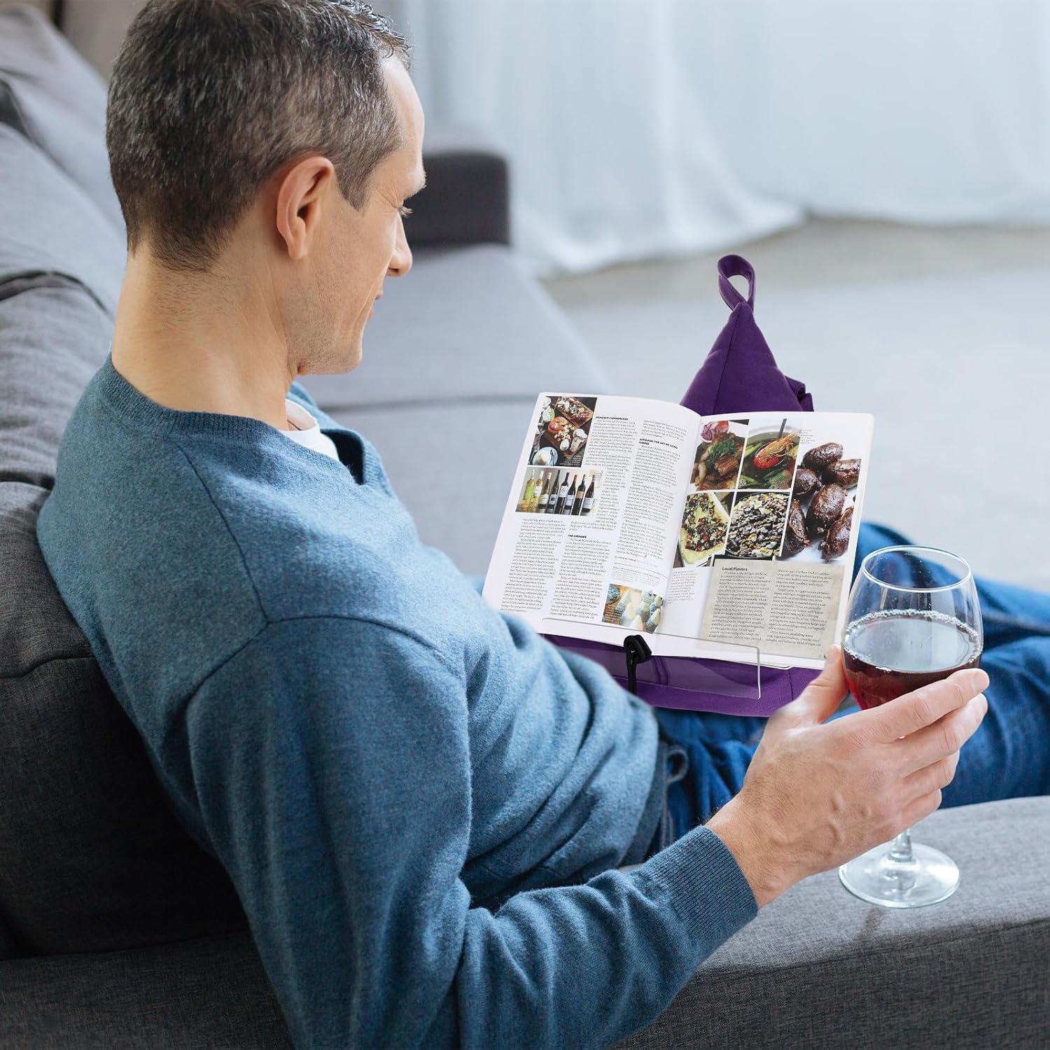 Soporte de Libros Tioncy con Cojín Morado para Lectura