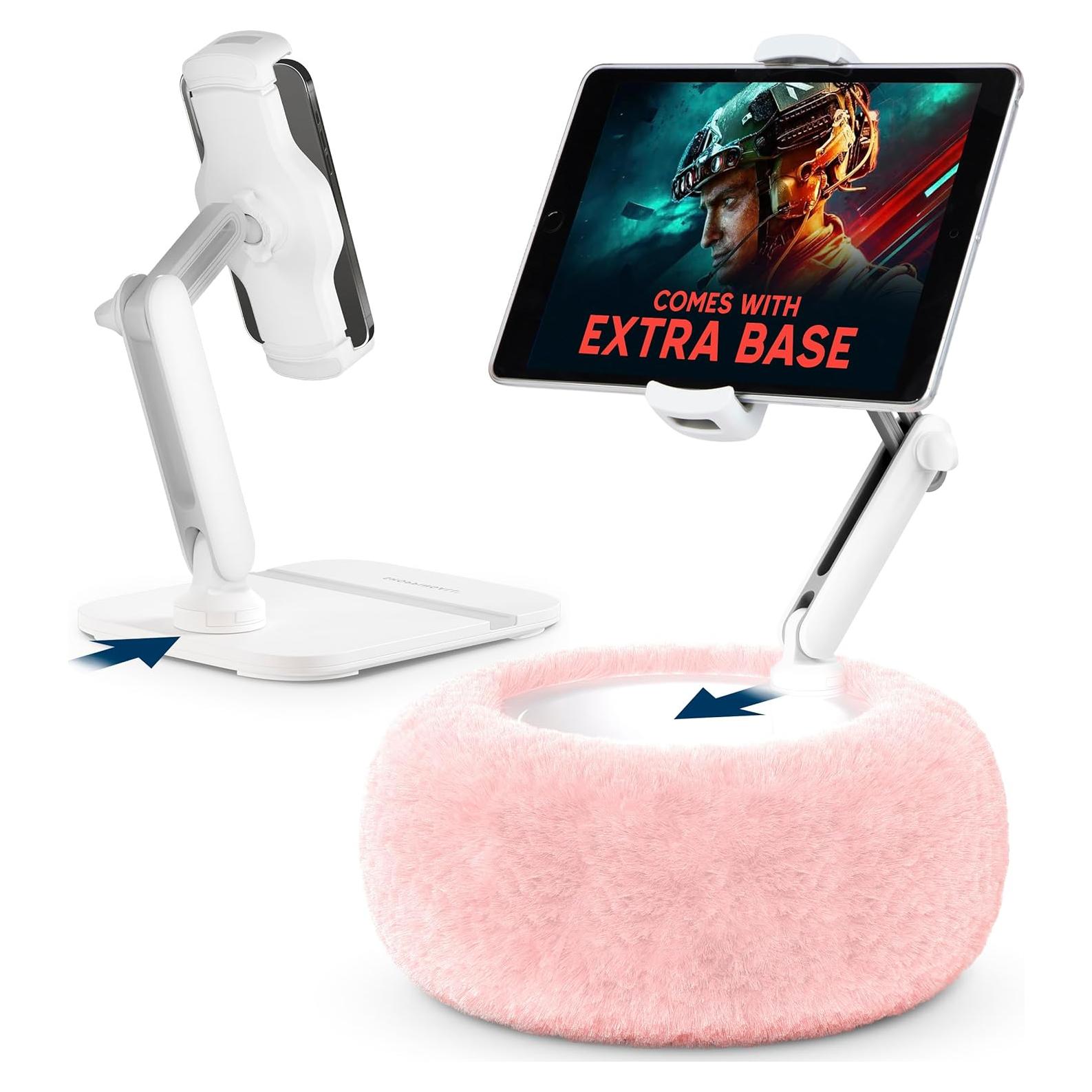 Soporte de Almohada 2-en-1 ShoppingAll para Tabletas 4.7"-13" Rosa