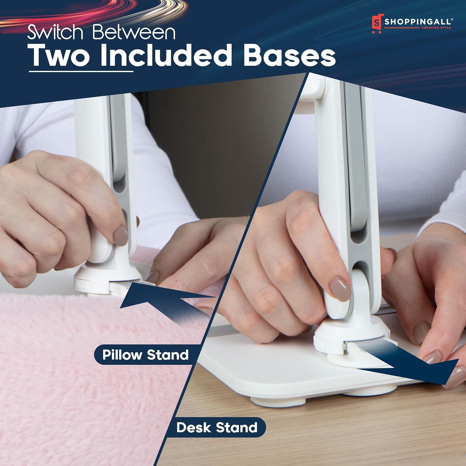 Soporte de Almohada 2-en-1 ShoppingAll para Tabletas 4.7"-13" Rosa