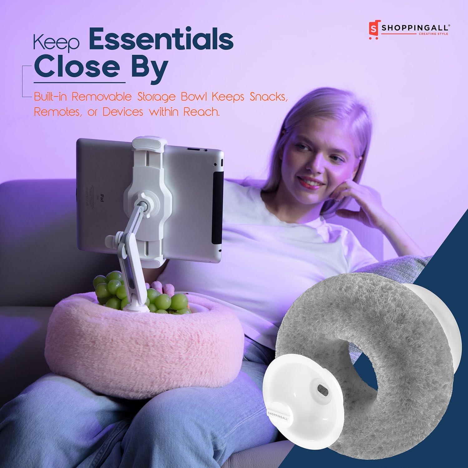 Soporte de Almohada 2-en-1 ShoppingAll para Tabletas 4.7"-13" Rosa