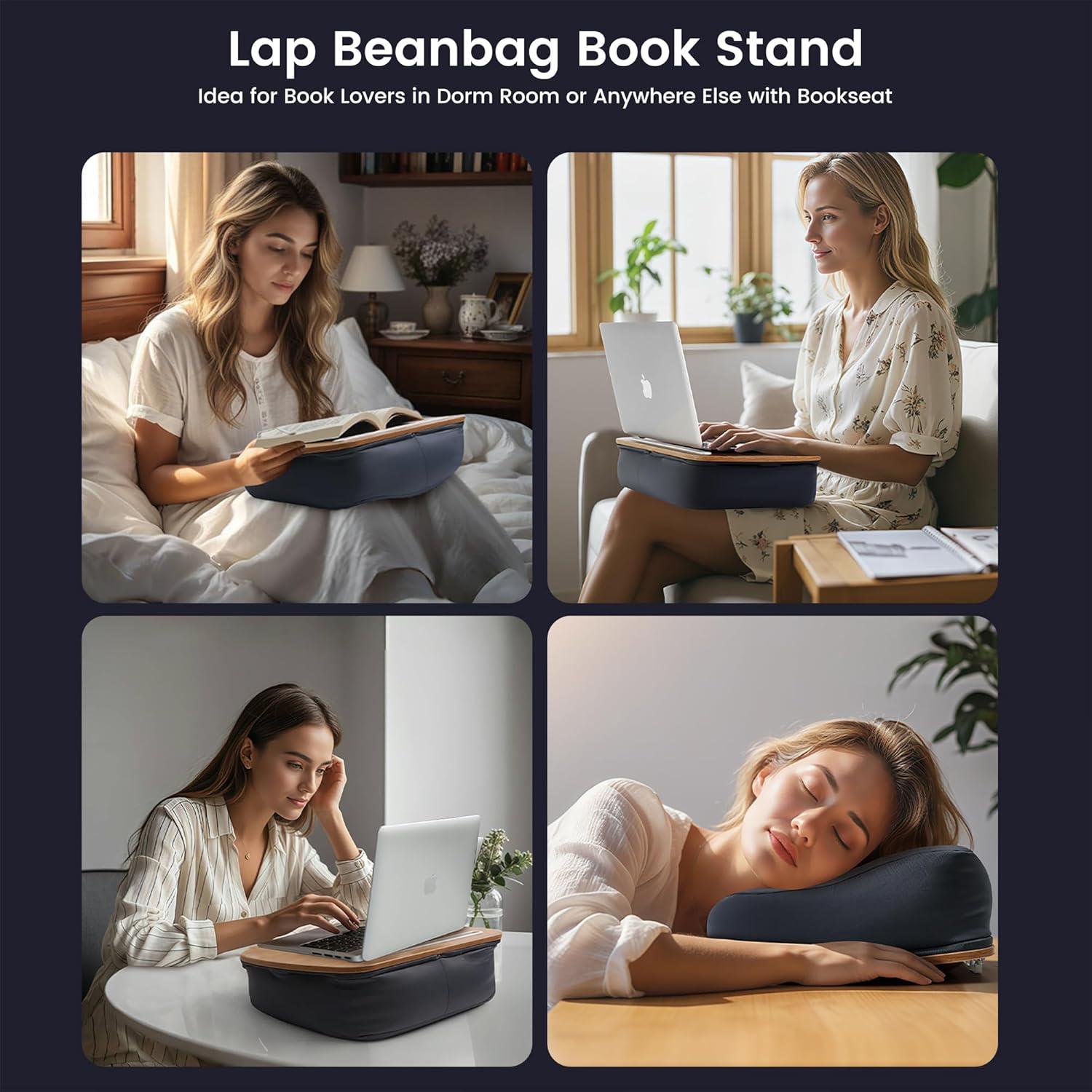 Soporte de Libro SUETPYE Almohada Manos Libres Gris Suave