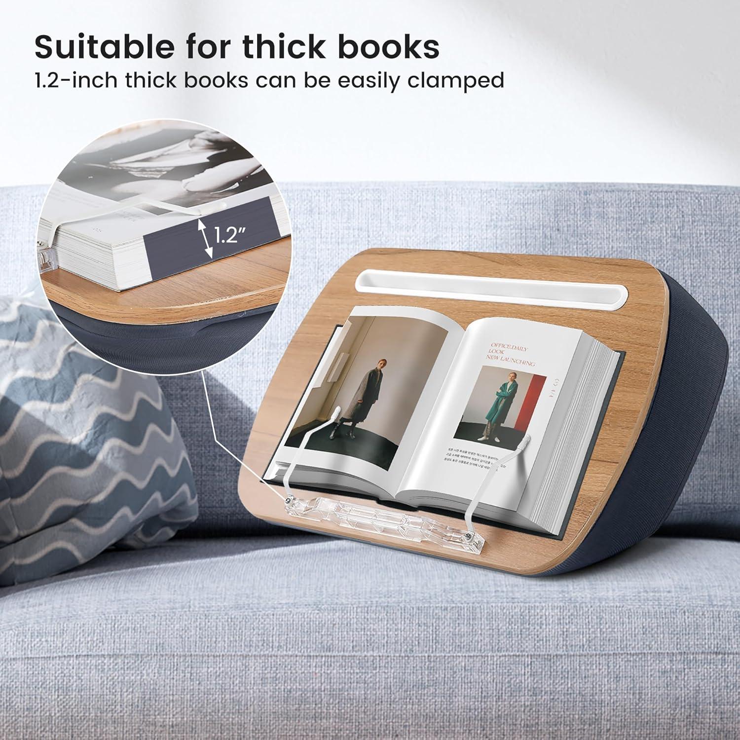 Soporte de Libro SUETPYE Almohada Manos Libres Gris Suave