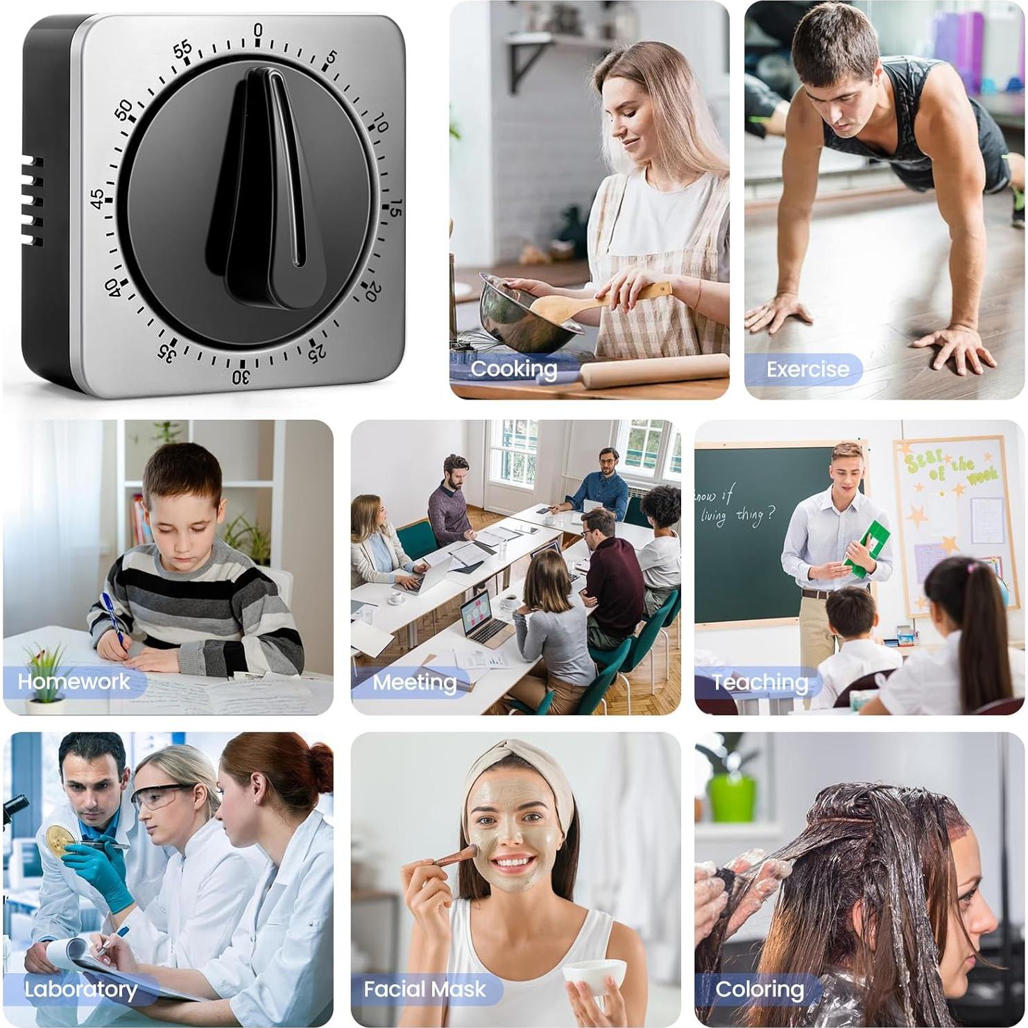 Temporizador de Cocina Mecánico Albayrak 100% Acero Inoxidable