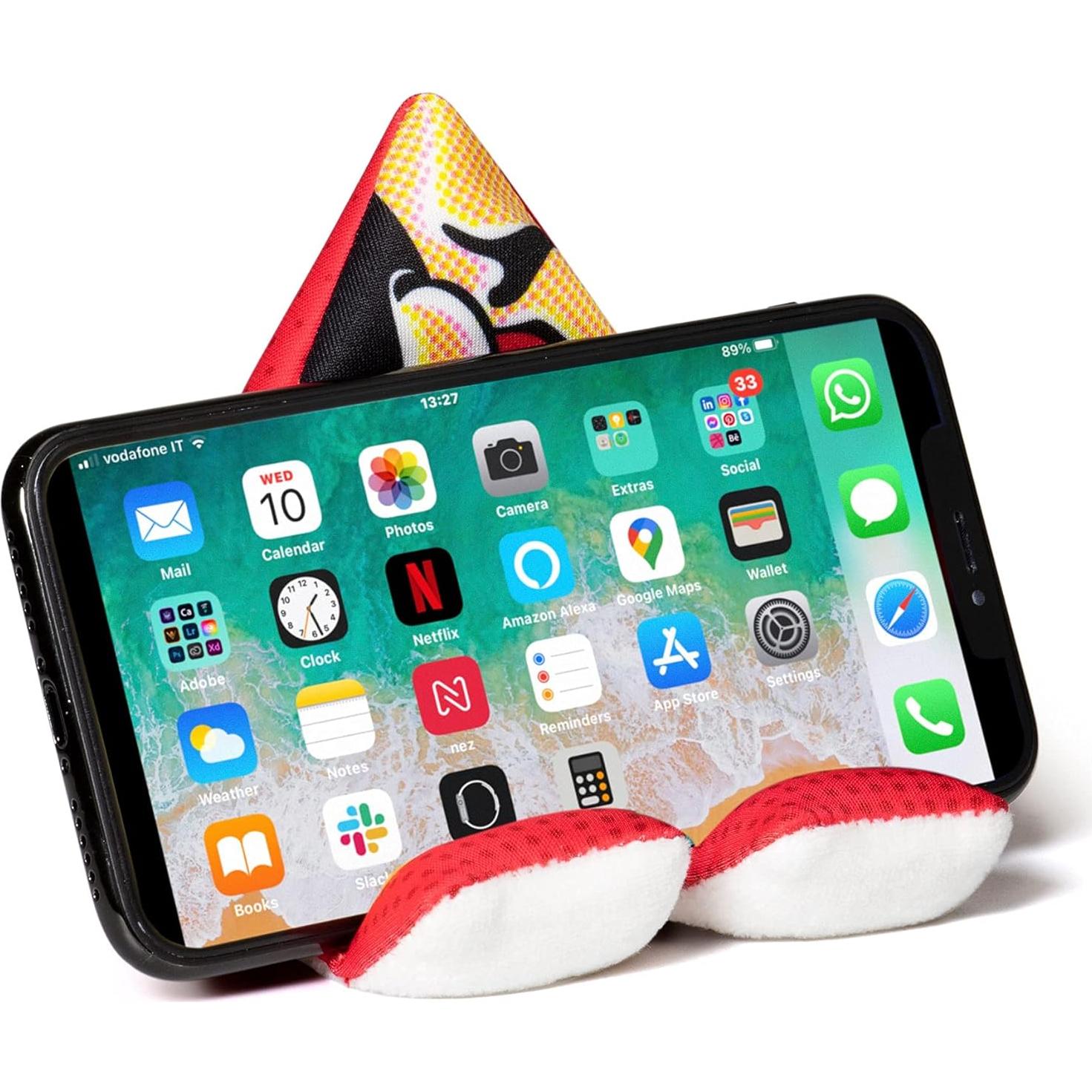 Soporte de Teléfono Móvil Plusheez con Limpiador de Pantalla