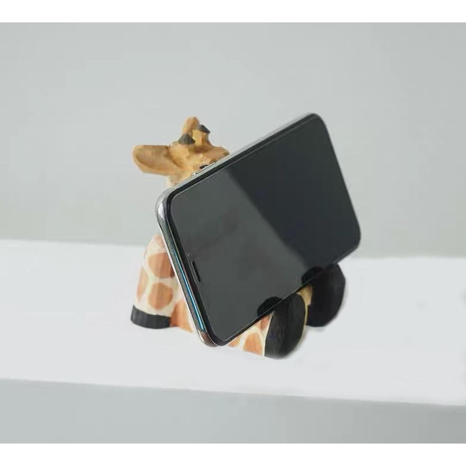 Soporte para teléfono de madera TANG SONG jirafa decorativa
