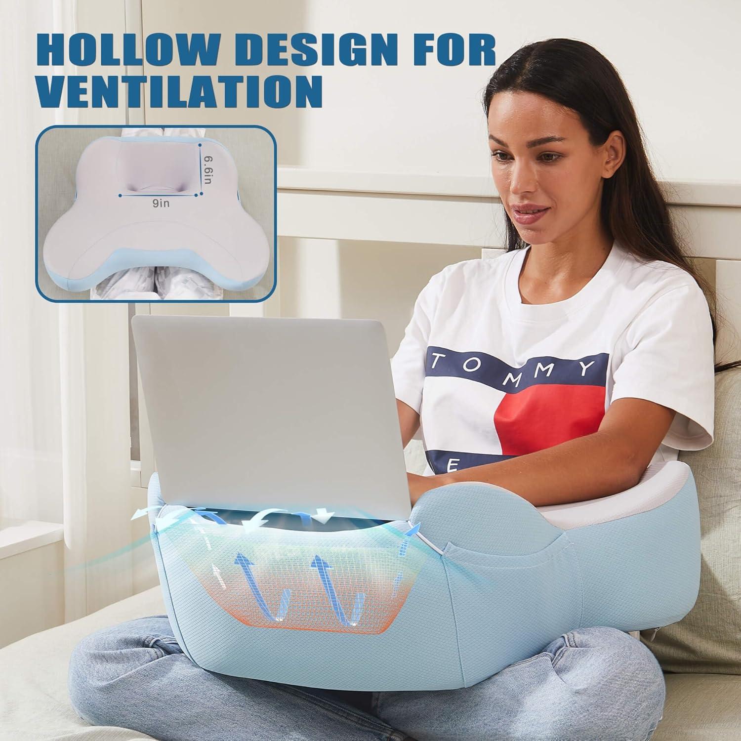 Almohada de Regazo Cooloo8 para Laptop y Tableta - Gris-Azul