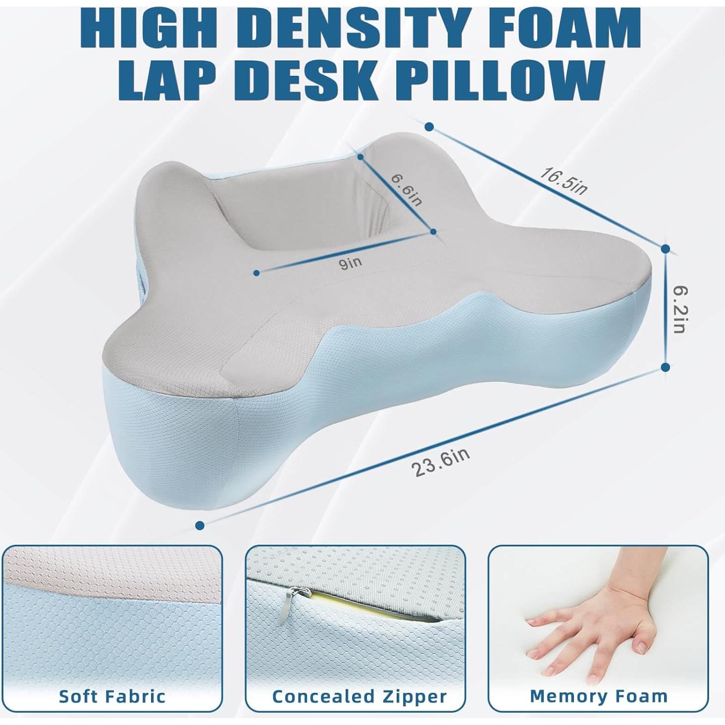 Almohada de Regazo Cooloo8 para Laptop y Tableta - Gris-Azul