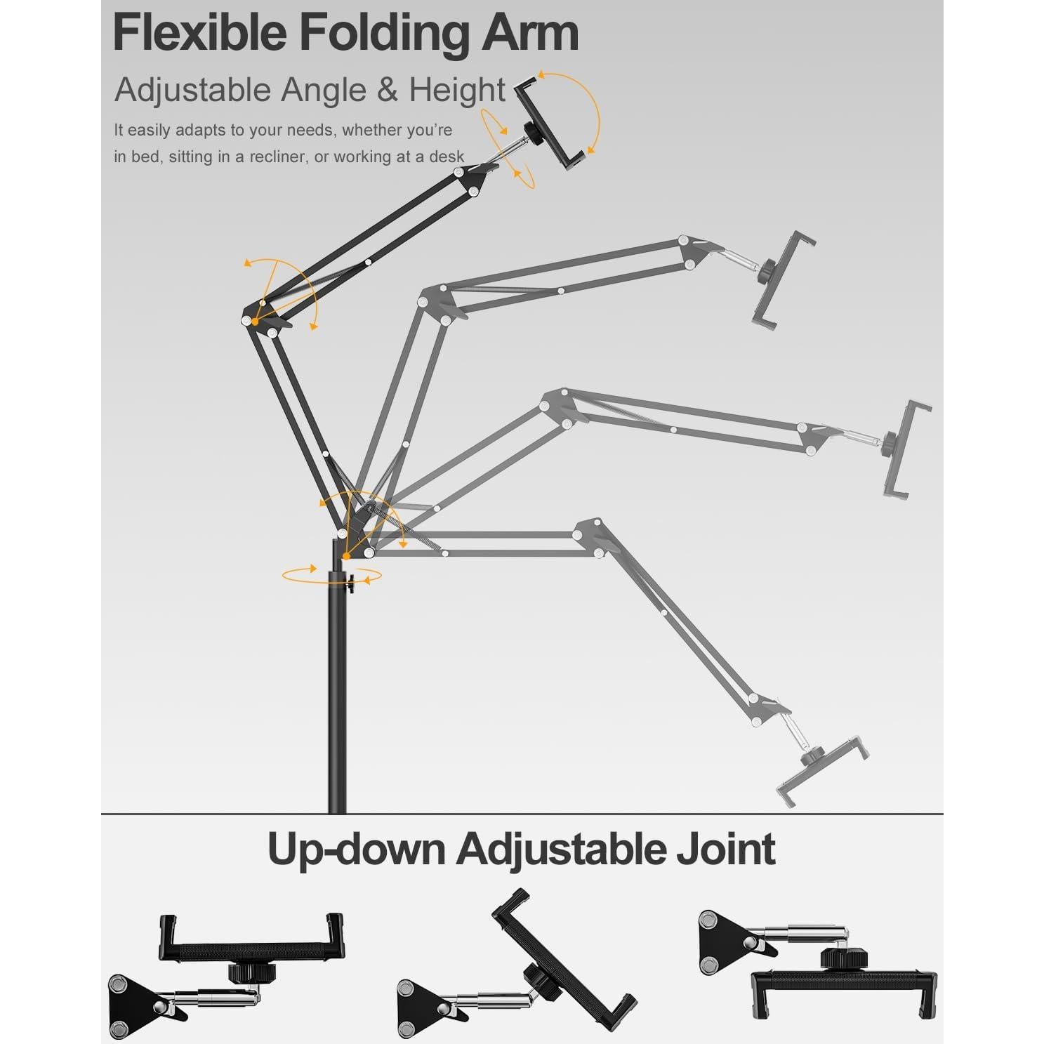 Soporte de Piso para Tablet mmcrz con Abrazadera y Brazo Ajustable