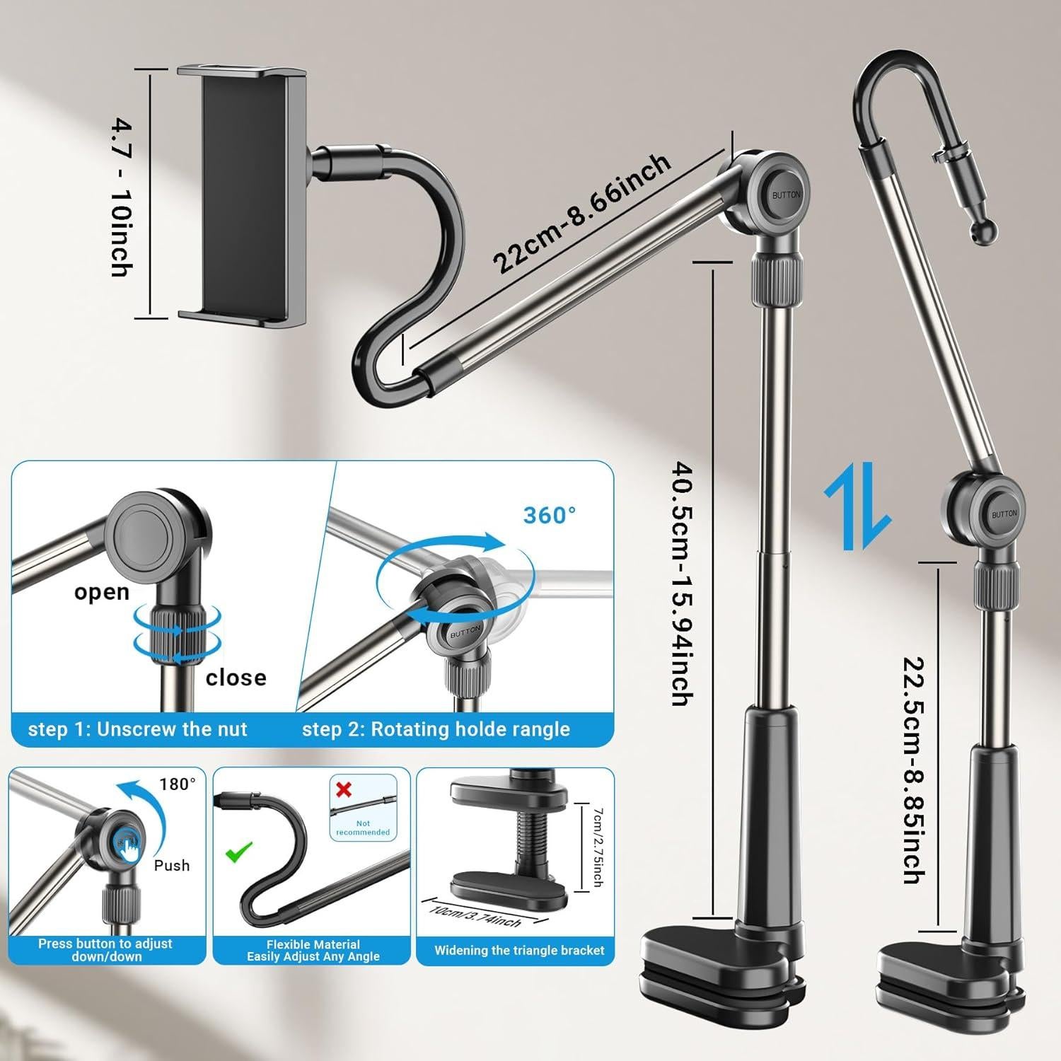 Soporte de Tableta Ajustable Locthal para iPad y Smartphones