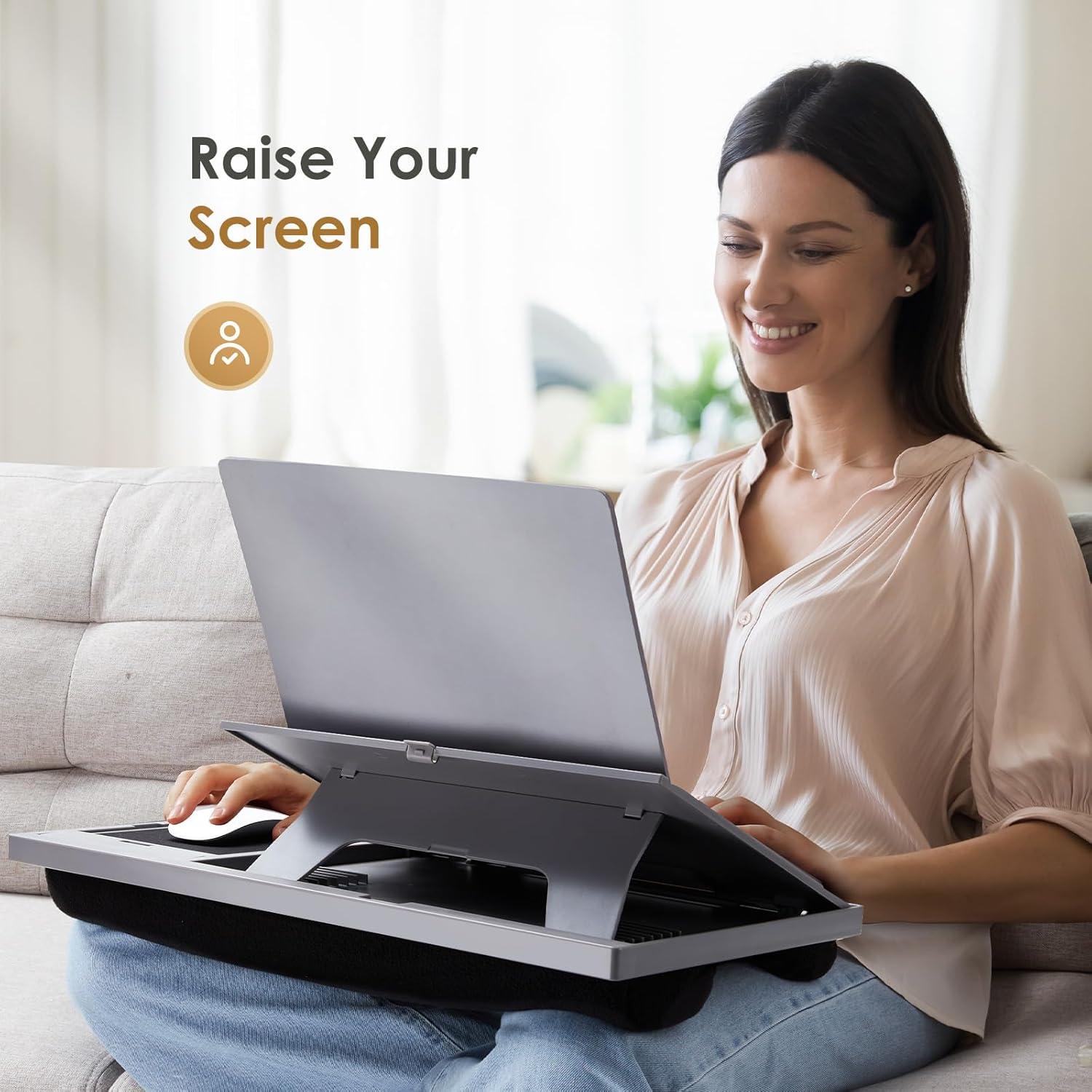 Escritorio Ajustable LORYERGO para Laptop con Cojín y Alfombrilla