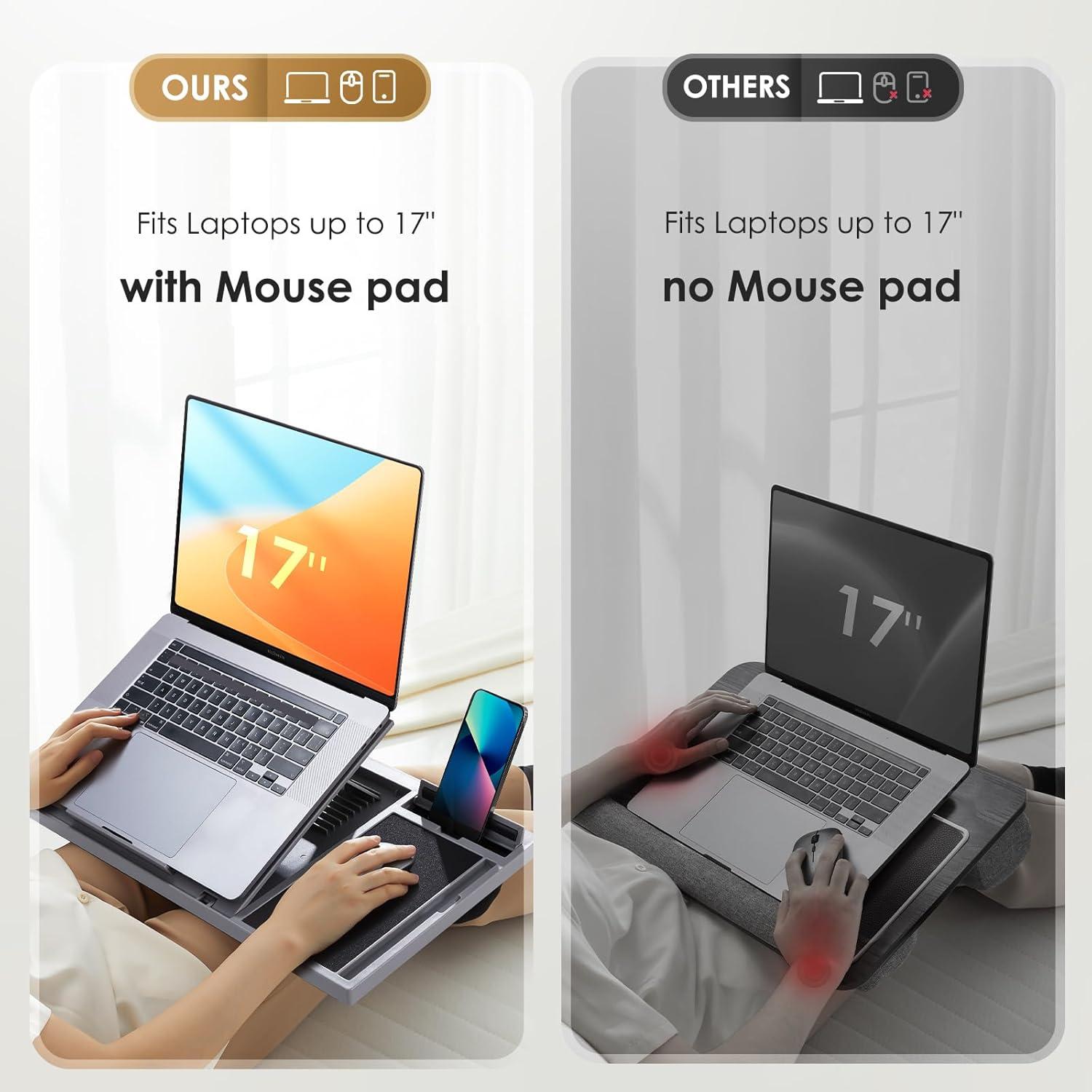 Escritorio Ajustable LORYERGO para Laptop con Cojín y Alfombrilla