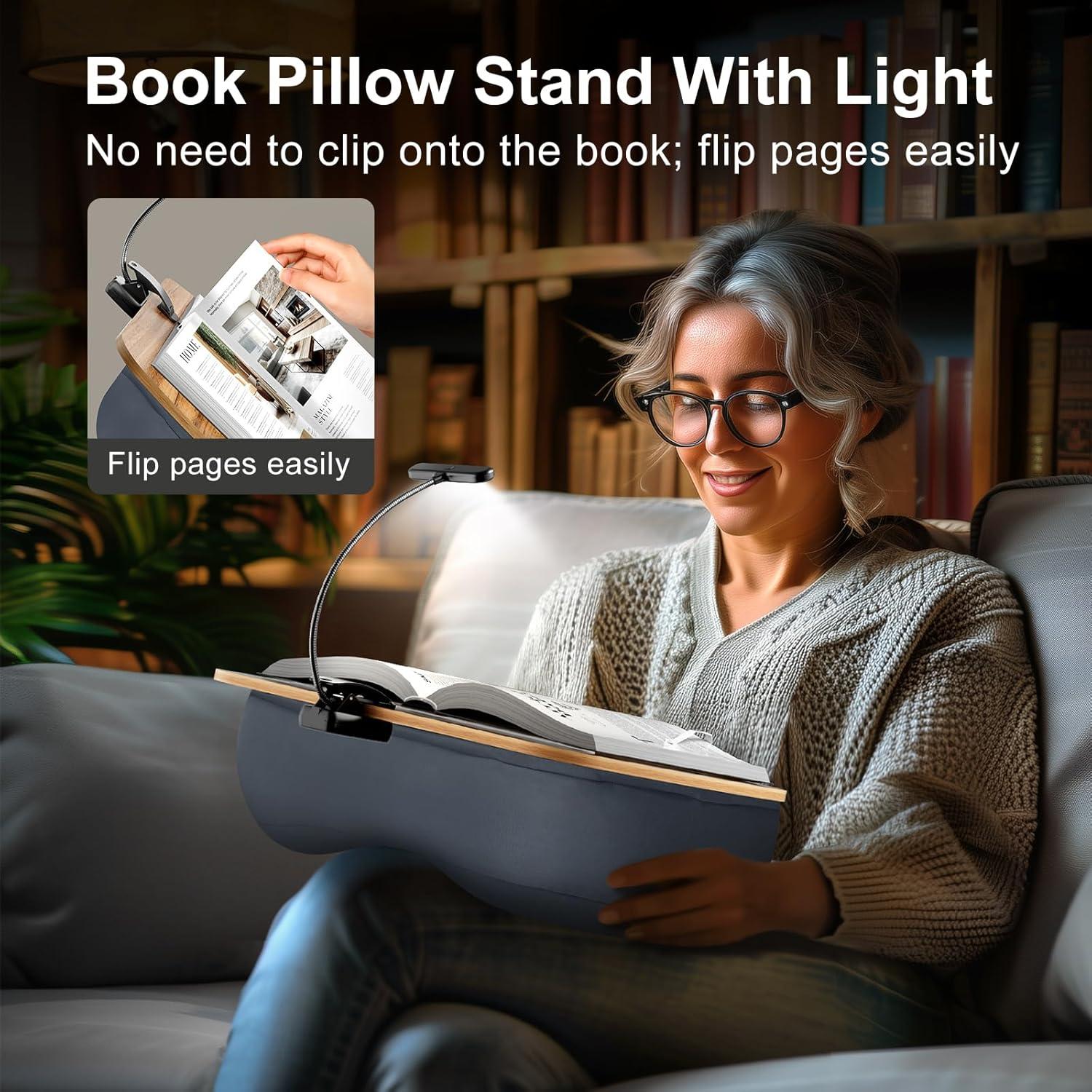 Soporte de Almohada para Lectura HUMANCOZY con Luz LED Ajustable