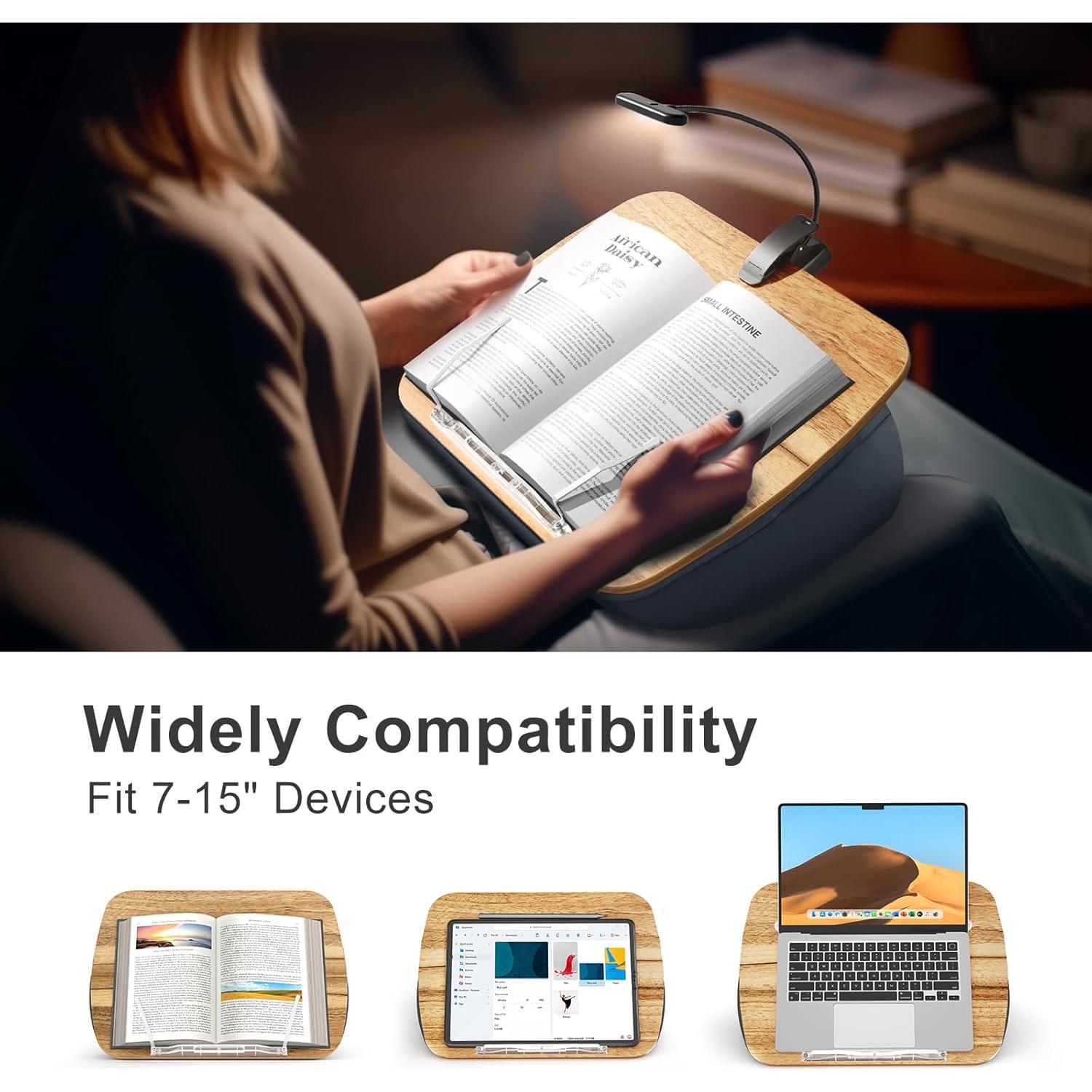 Soporte de Almohada para Lectura HUMANCOZY con Luz LED Ajustable