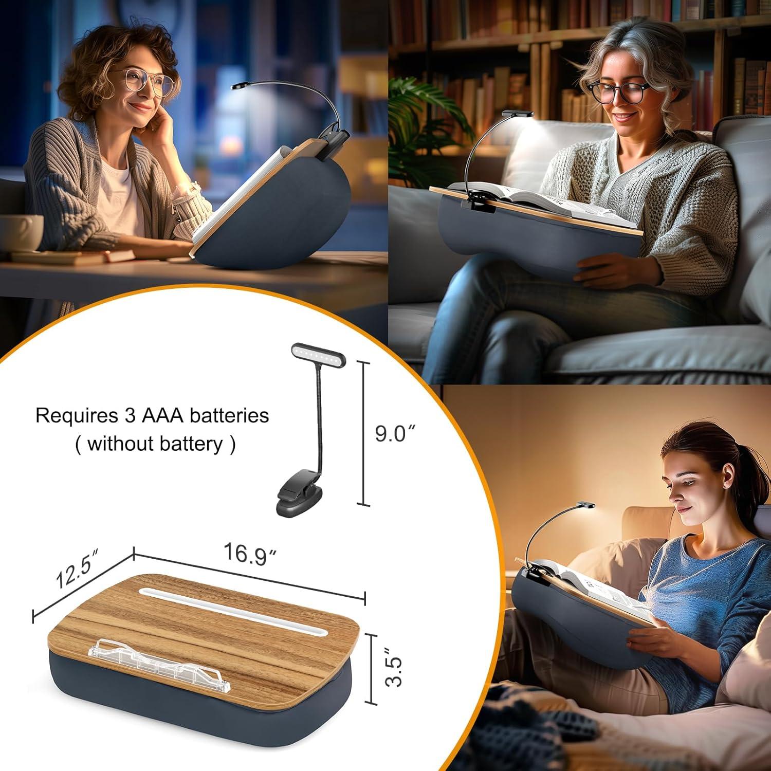 Soporte de Almohada para Lectura HUMANCOZY con Luz LED Ajustable
