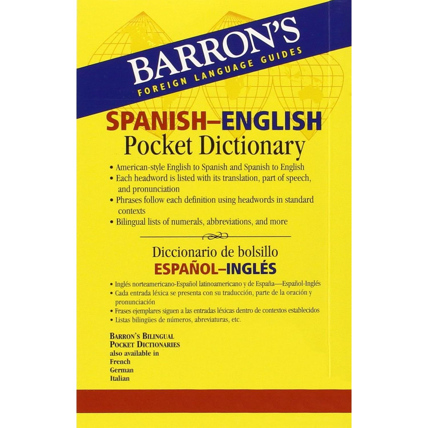 Barron's Spanish-English Pocket Dictionary / Diccionario de Bolsillo Espanol-Ingles (Barron's Foreign Language Guides) (Spanish and English Edition)