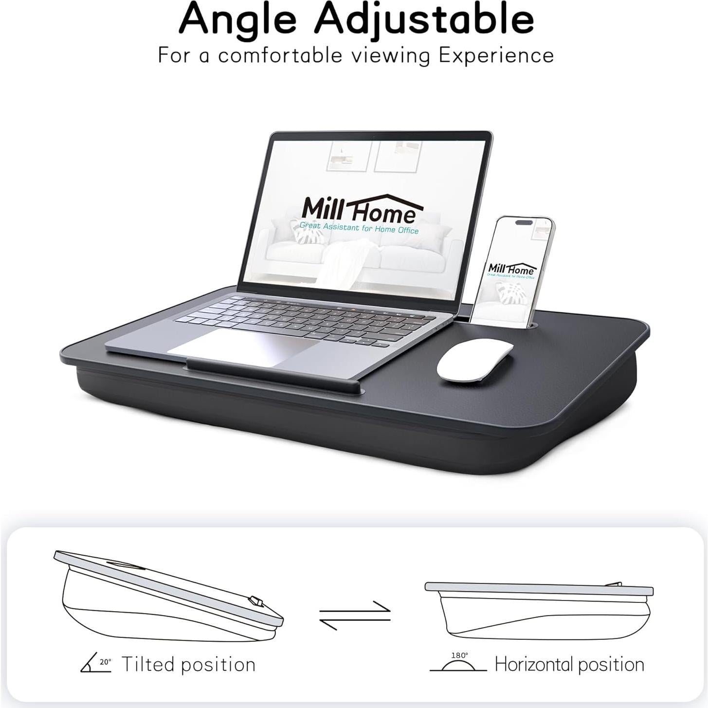 Escritorio de Regazo MillHome Negro para Laptop 17" Ergonomico