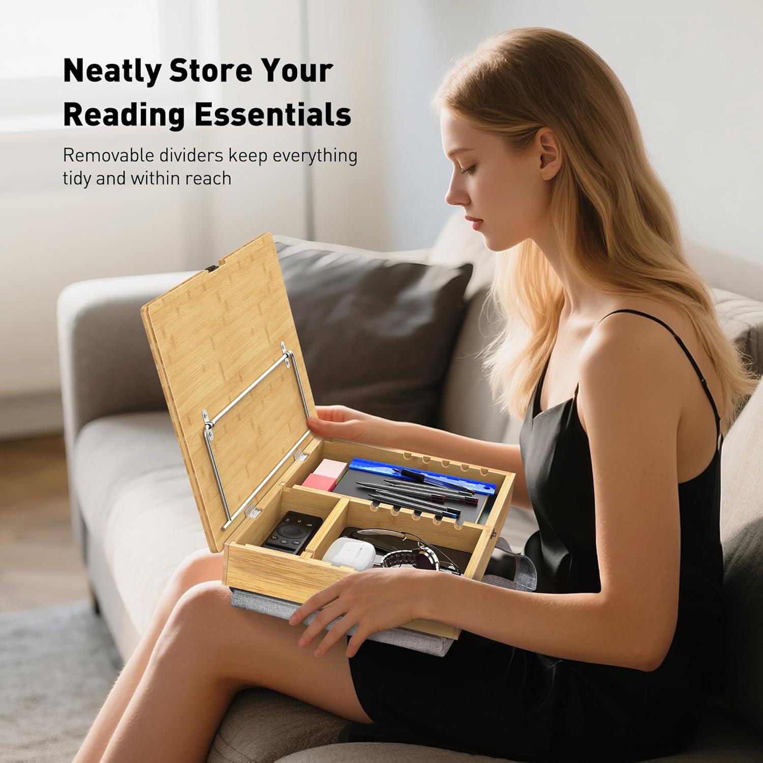 Soporte de Libro Ajustable AboveTEK con Almacenamiento - Bambú