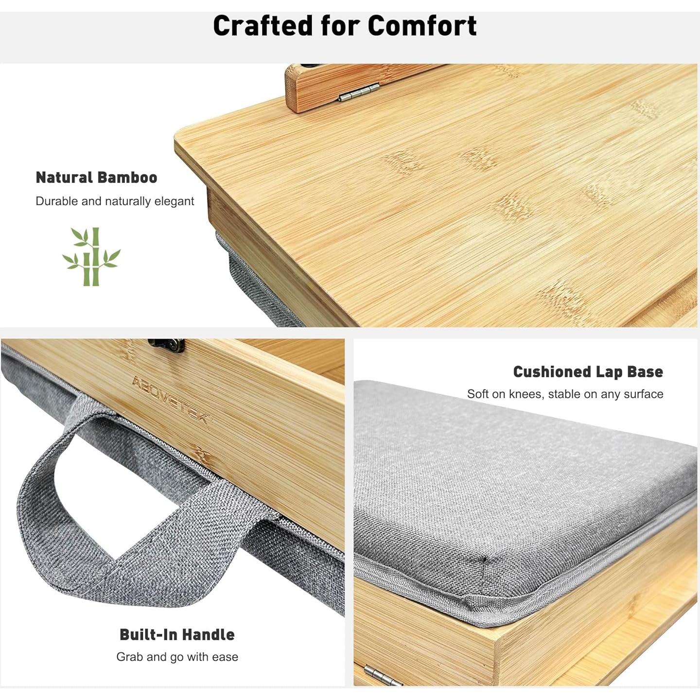 Soporte de Libro Ajustable AboveTEK con Almacenamiento - Bambú