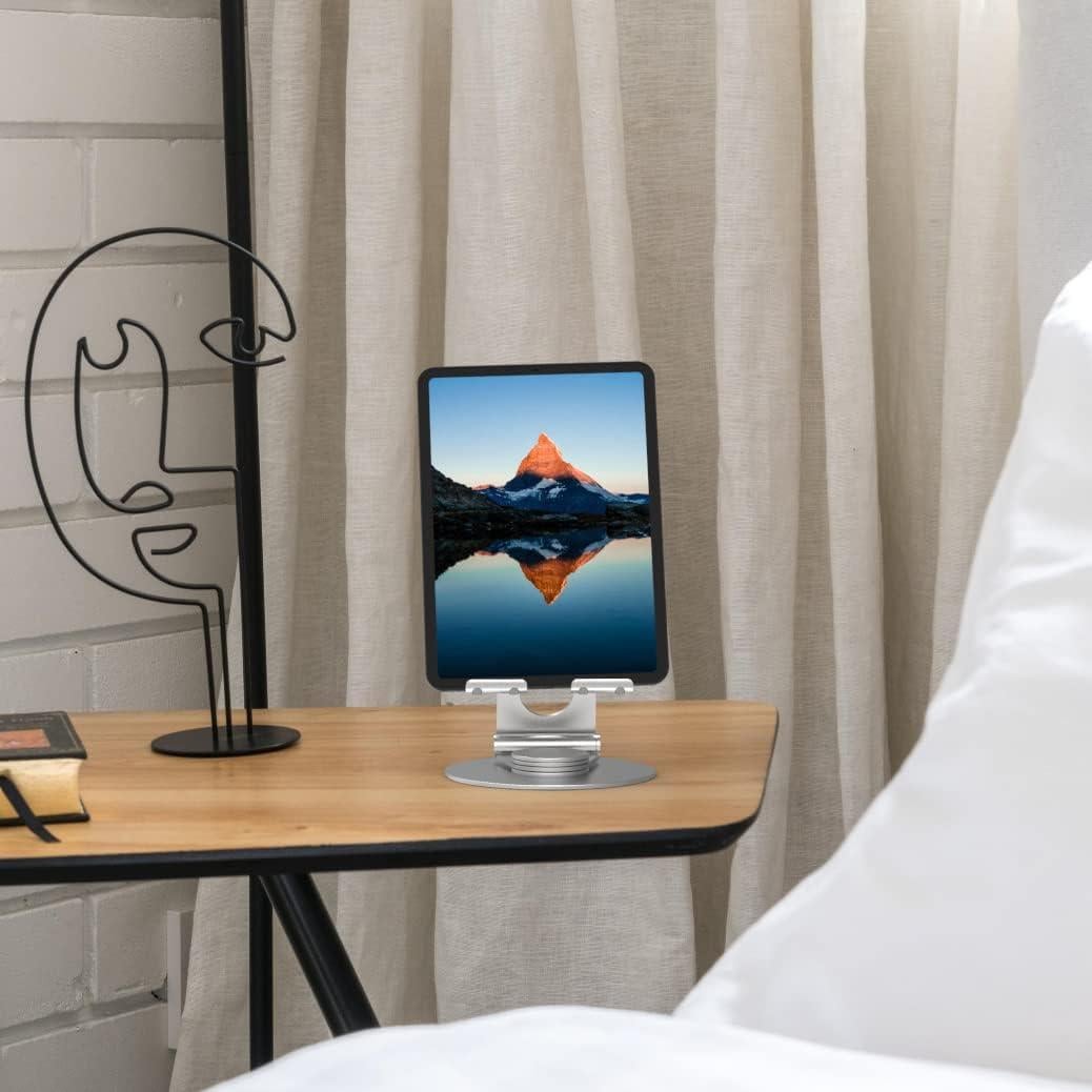 Soporte Giratorio para Tabletas KABCON Aluminio 360° Plata