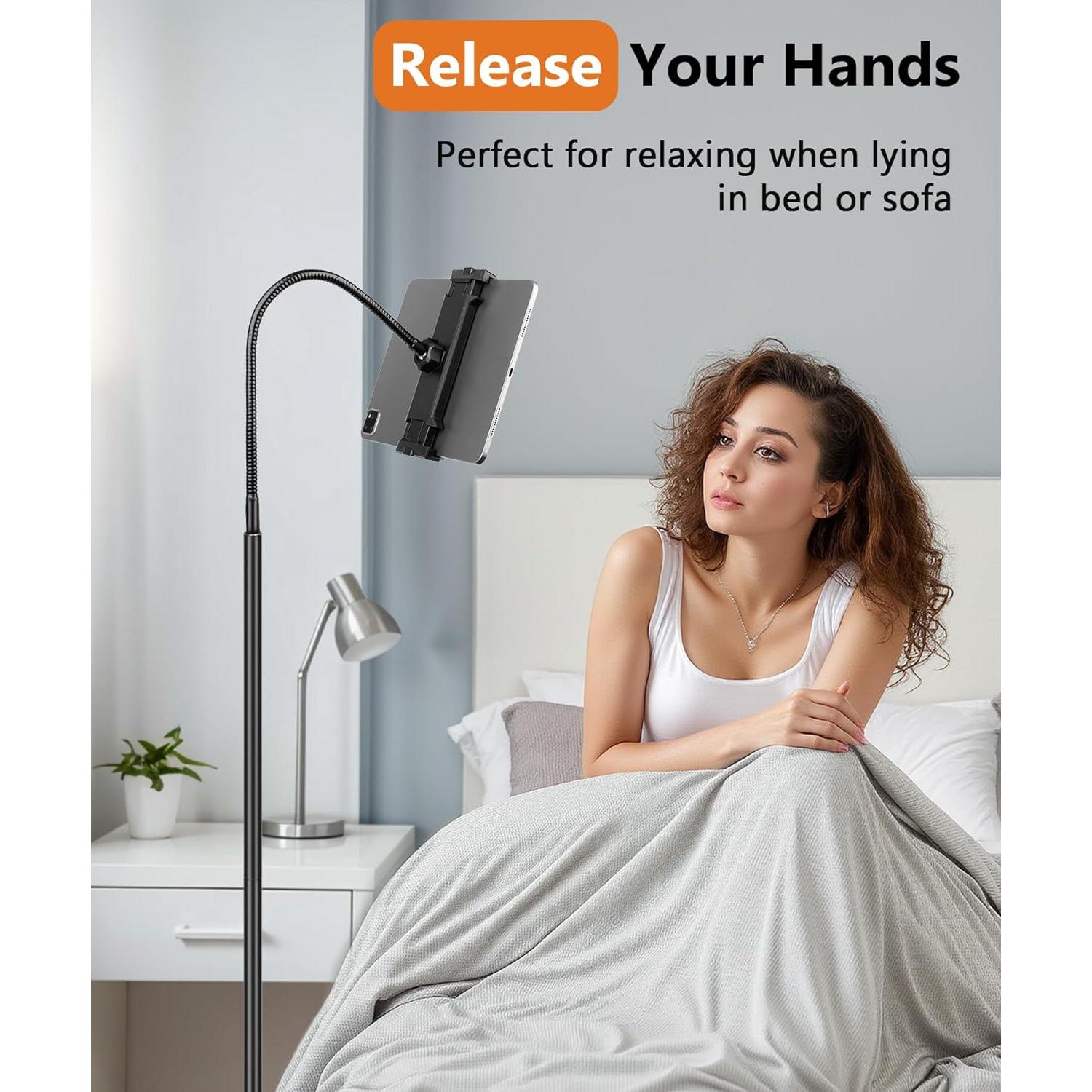 Soporte de Piso Ajustable Evekea para iPad y Tablets 2-12.9"