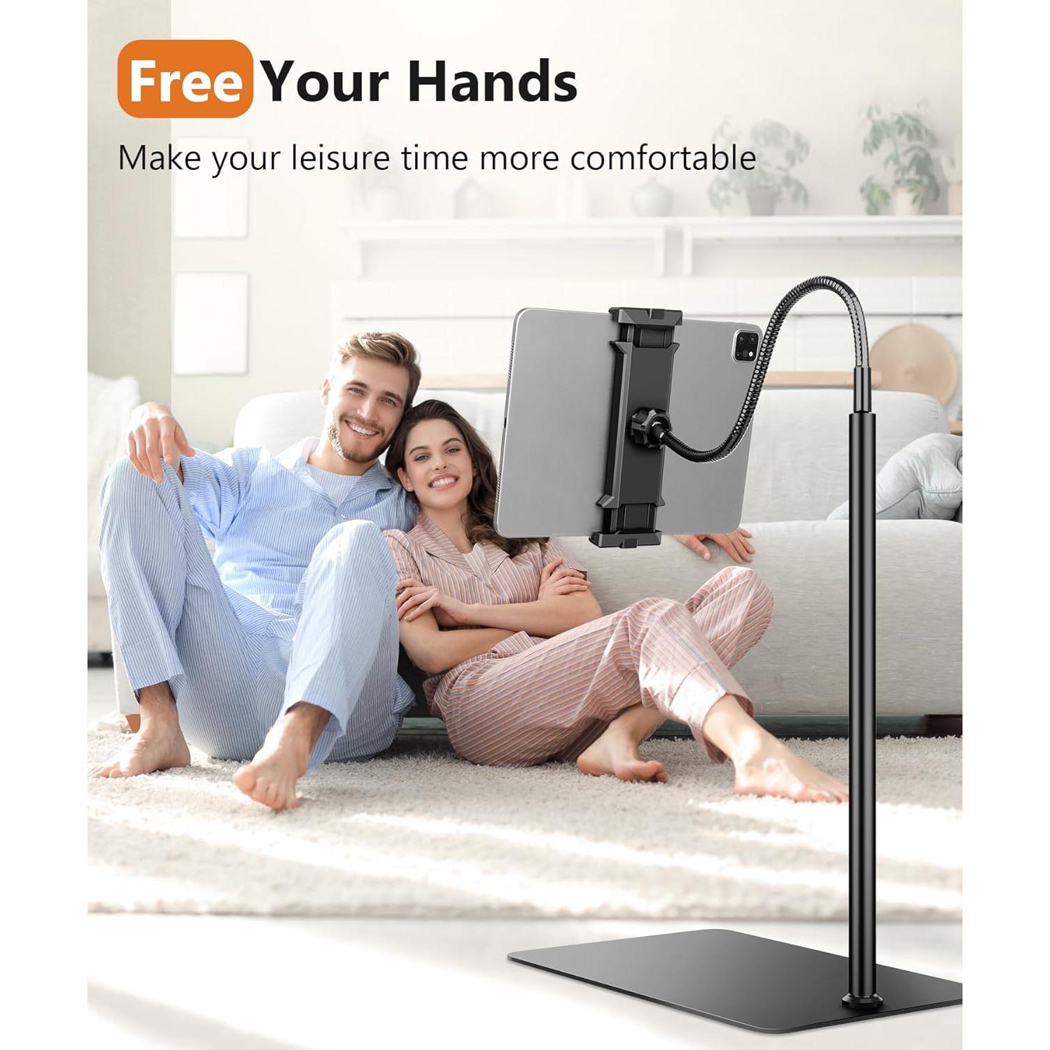 Soporte de Piso Ajustable Evekea para iPad y Tablets 2-12.9"