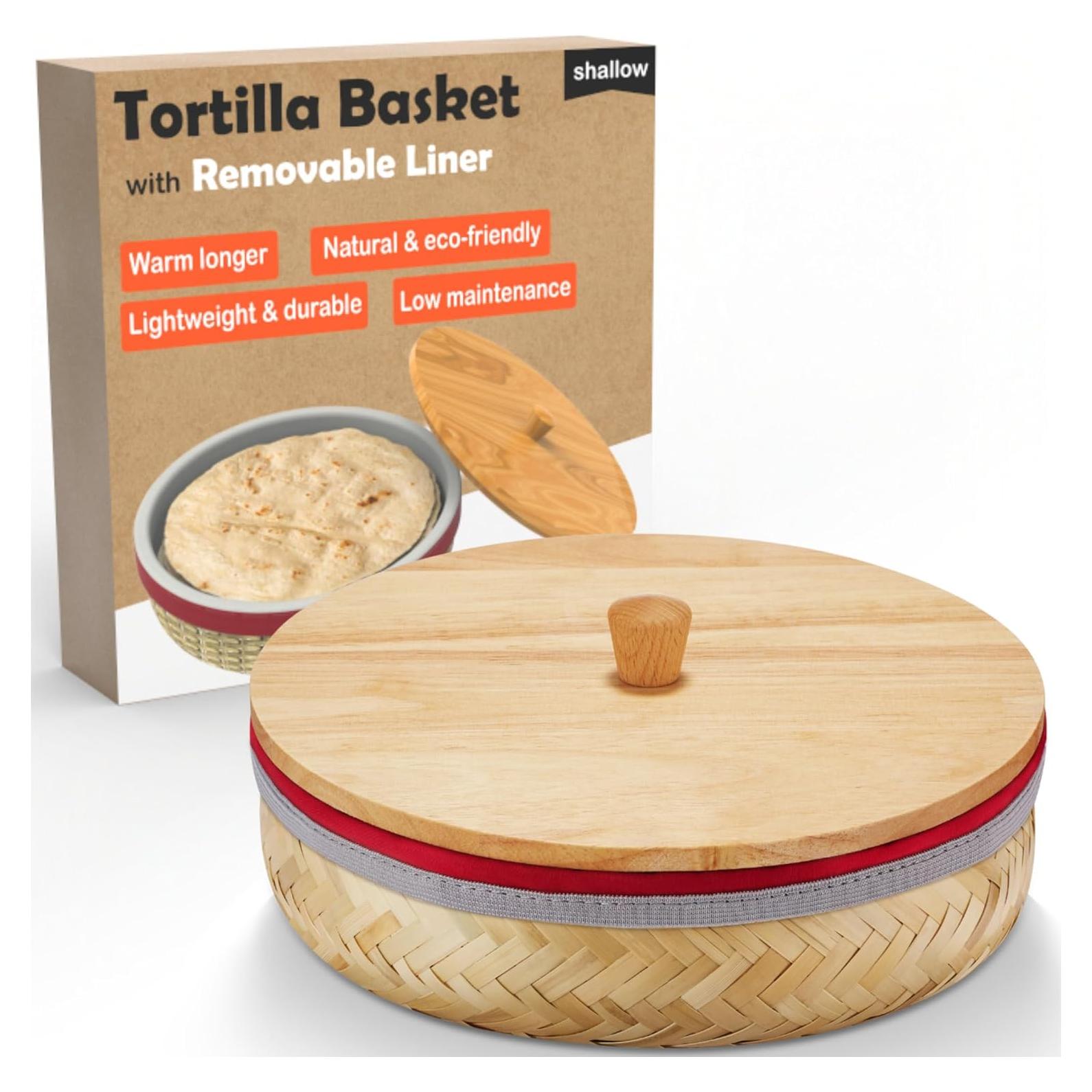 Cesta Calentadora de Tortillas Woobud 24 cm con Forro Aislante