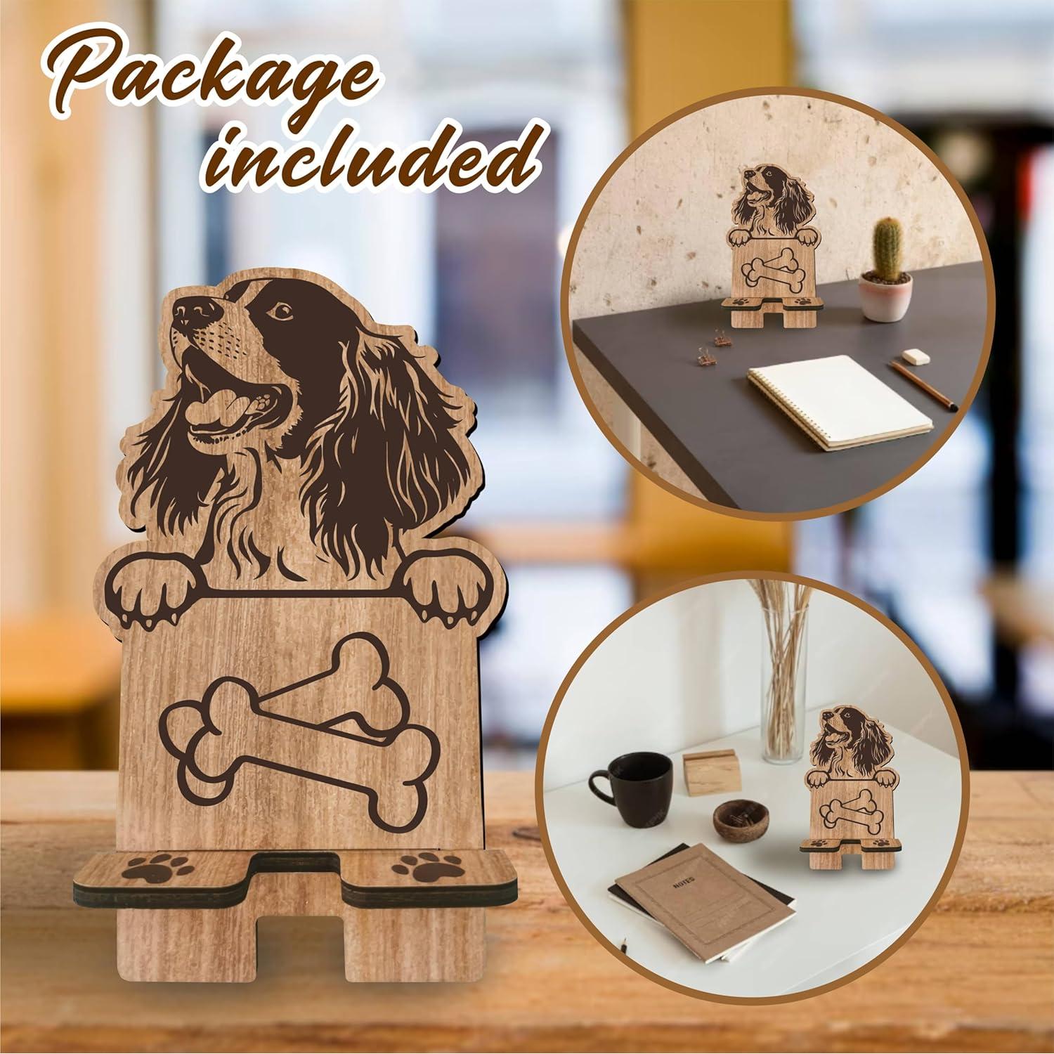 Soporte de Teléfono de Madera JCVUK - Tema Perro Springer Spaniel