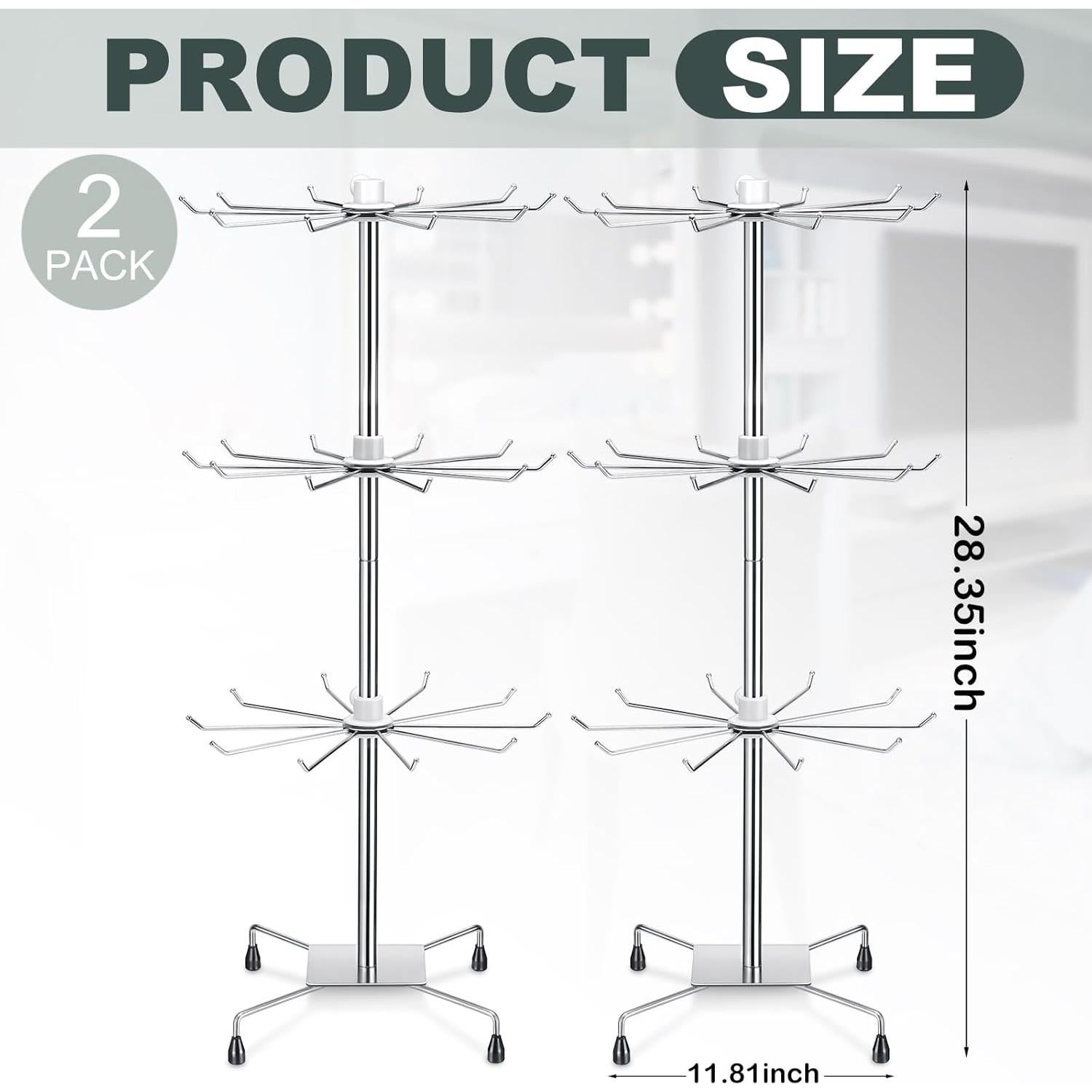 Soporte de Joyería Rotatorio BBTO 72 cm Plata 2 Pcs