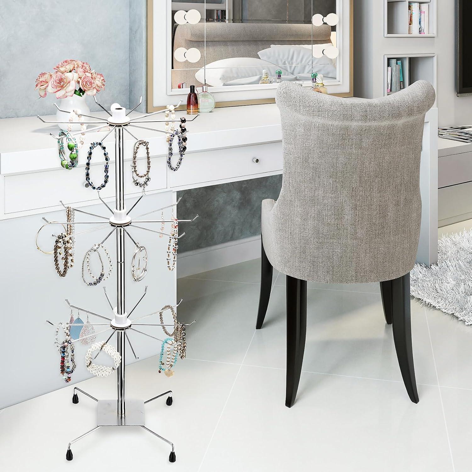 Soporte de Joyería Rotatorio BBTO 72 cm Plata 2 Pcs