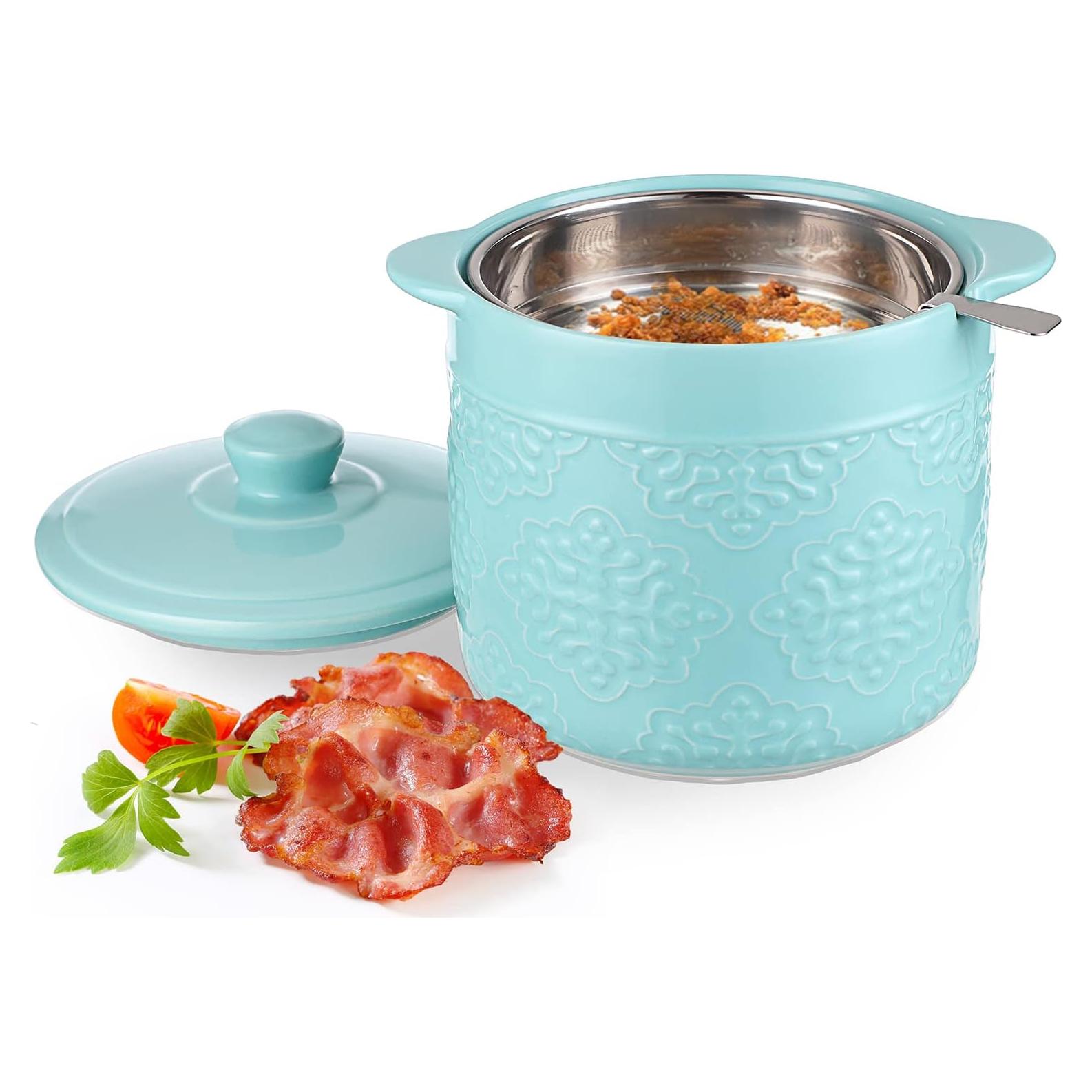 Contenedor de Grasa de Tocino Cerámica BSTKEY 1219.5 ml Azul