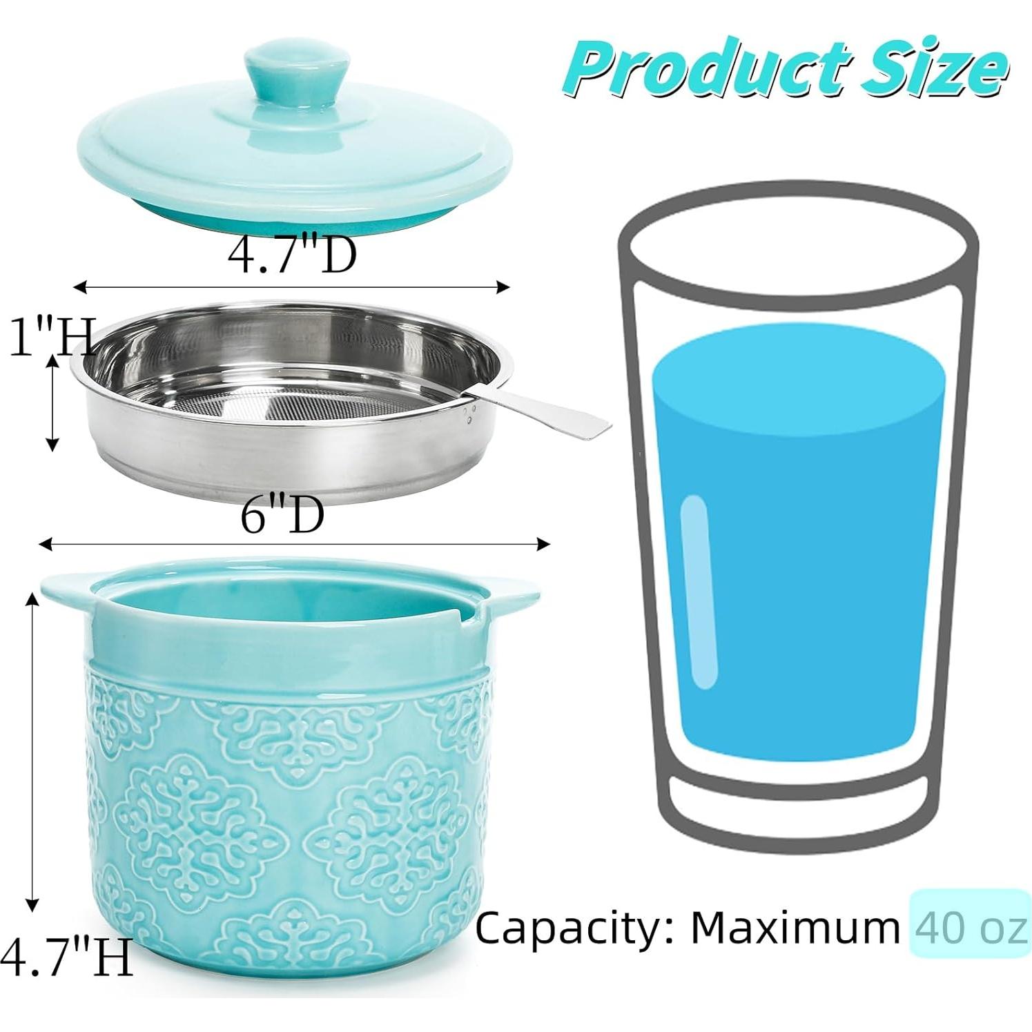 Contenedor de Grasa de Tocino Cerámico Lyellfe 1200ml Azul