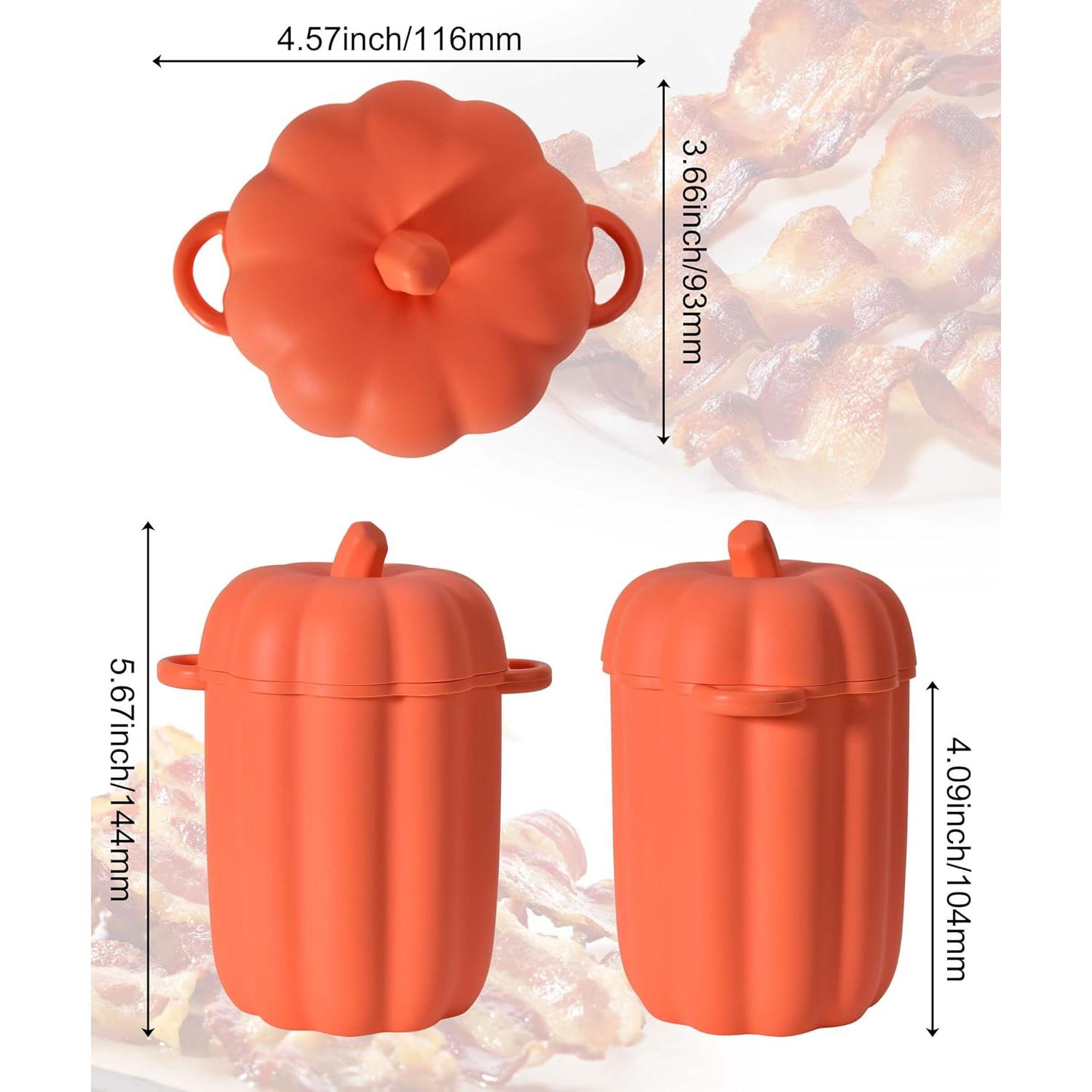 Contenedor de Grasa de Tocino Aliglow 0.47L Silicona Naranja