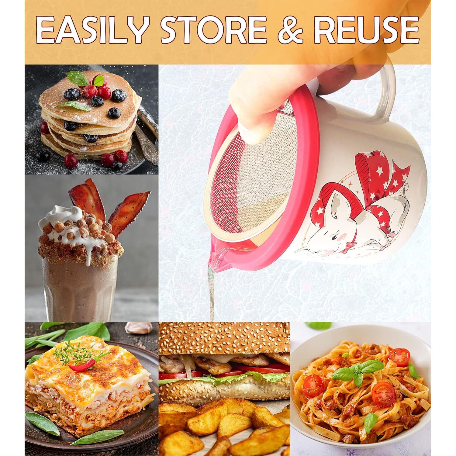 Contenedor de Grasa de Tocino NobleEgg 650 ml con Colador y Tapa