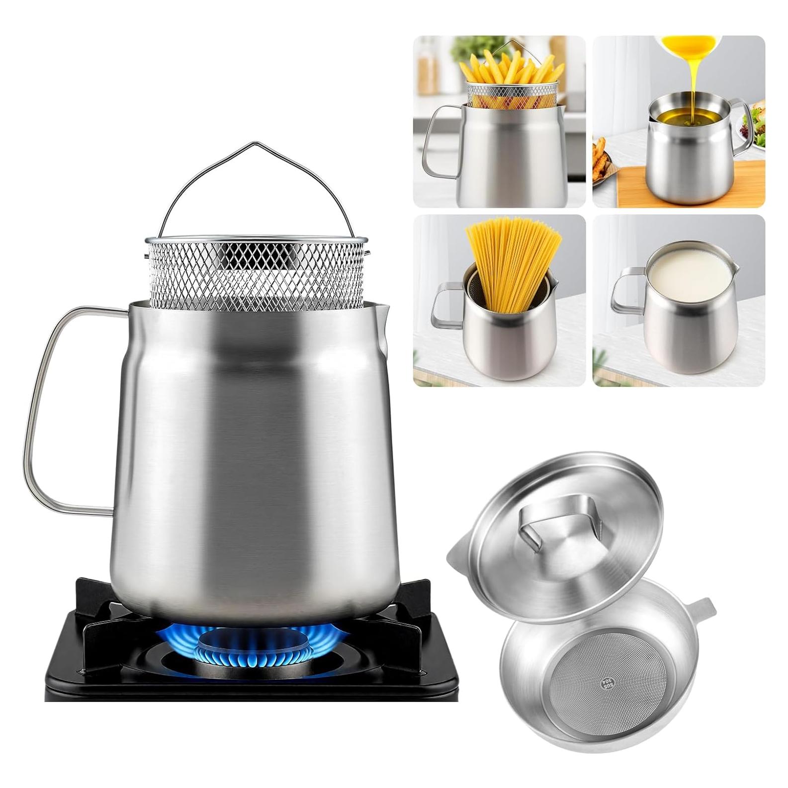 Contenedor de Grasa de Tocino Pleafind 2L Acero Inoxidable