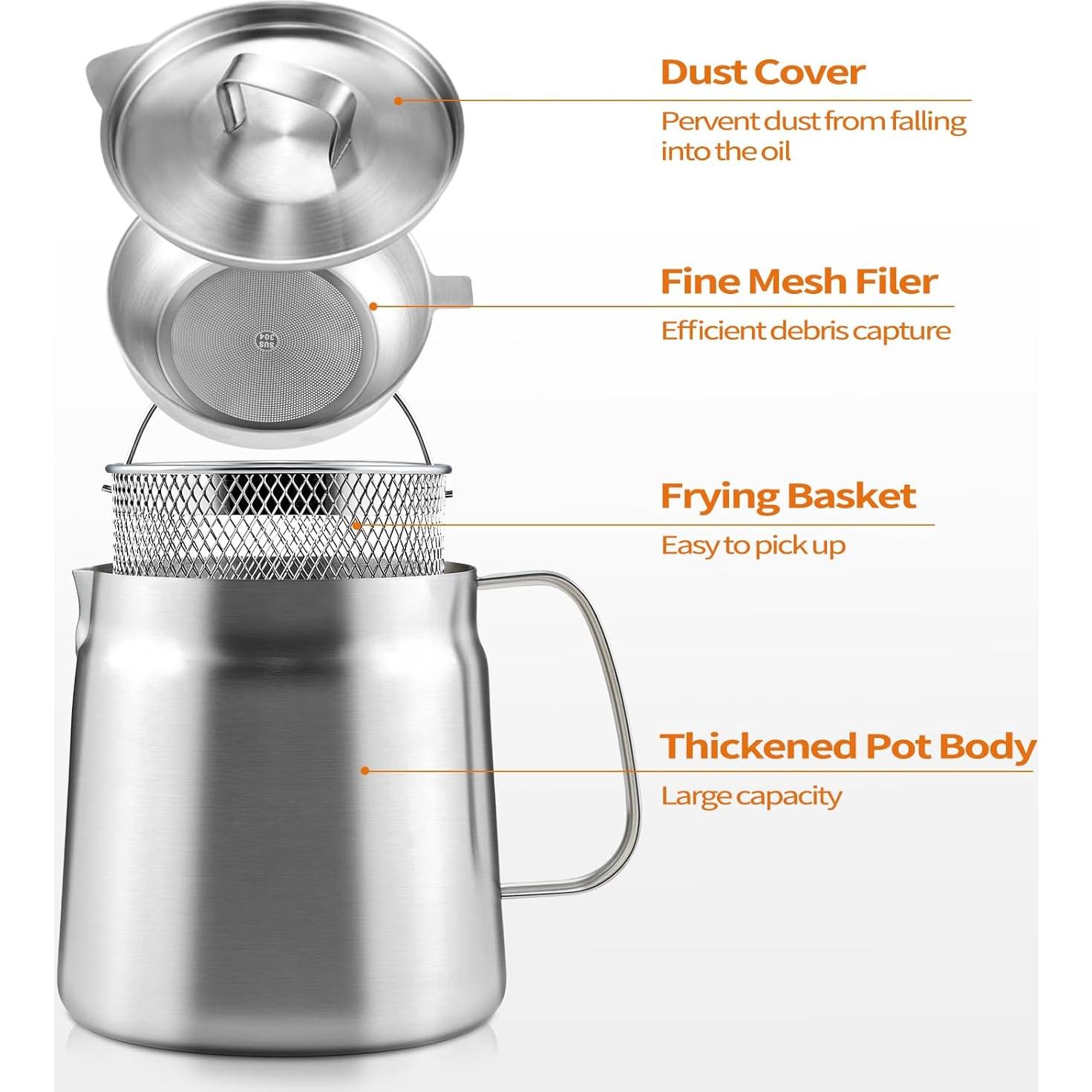 Contenedor de Grasa de Tocino Pleafind 2L Acero Inoxidable