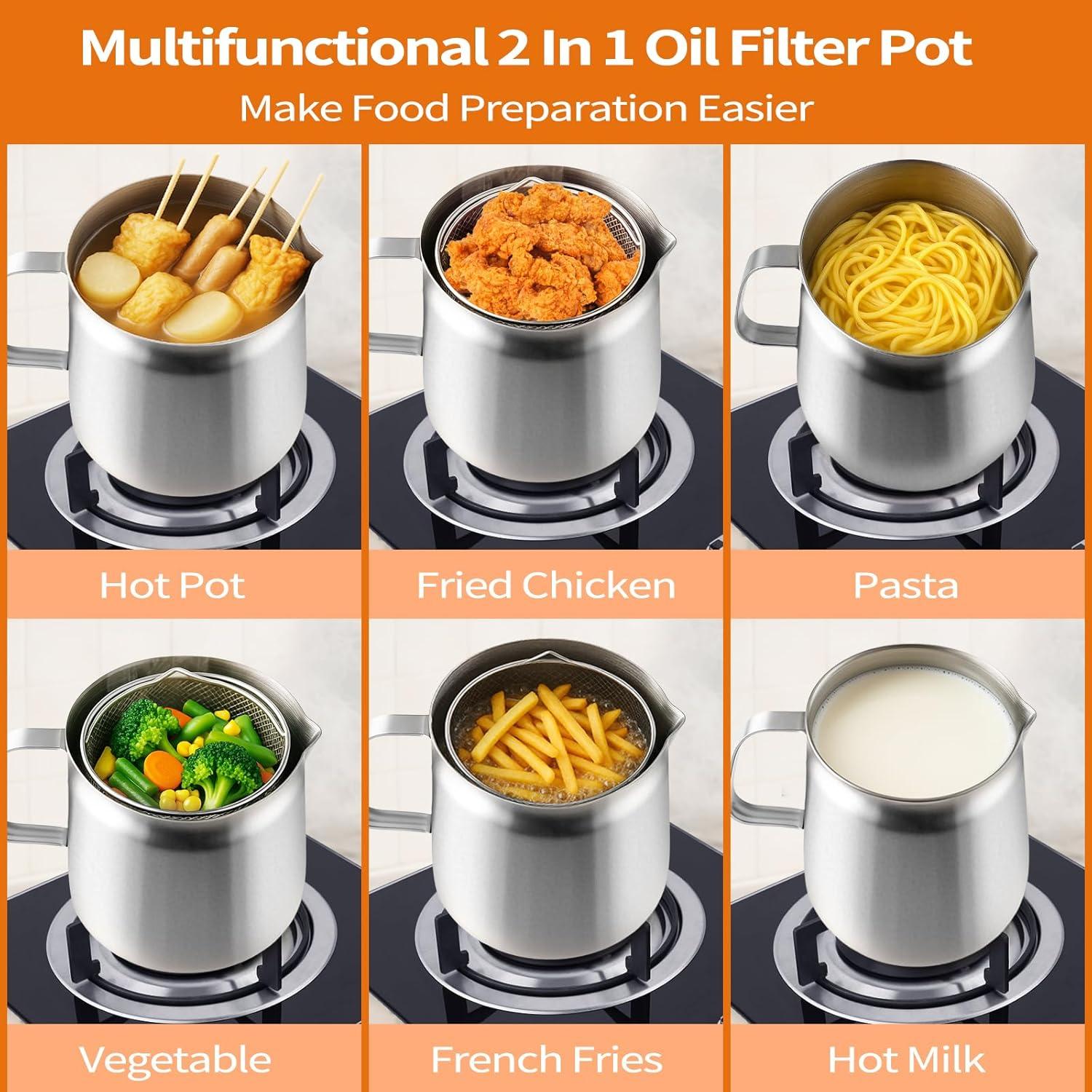 Contenedor de Grasa de Tocino Pleafind 2L Acero Inoxidable