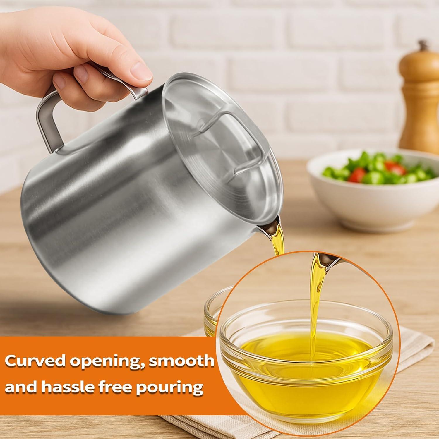 Contenedor de Grasa de Tocino Pleafind 2L Acero Inoxidable