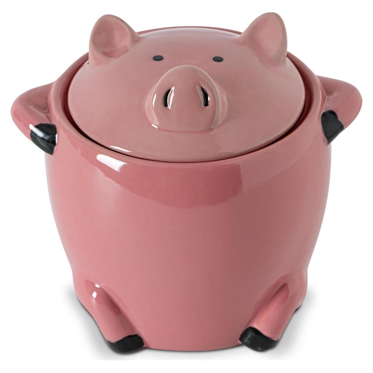 Contenedor de Grasa de Tocino Cerámica Meitao Cerdo con Tapa