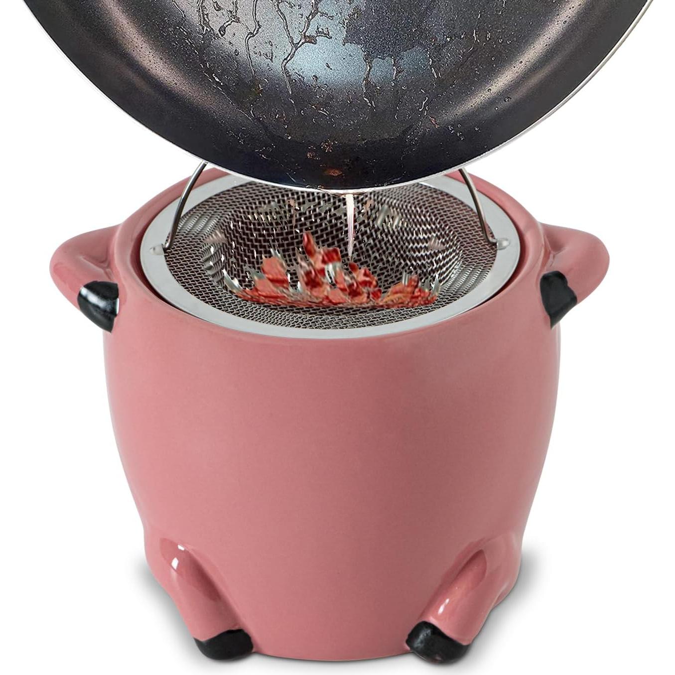 Contenedor de Grasa de Tocino Cerámica Meitao Cerdo con Tapa