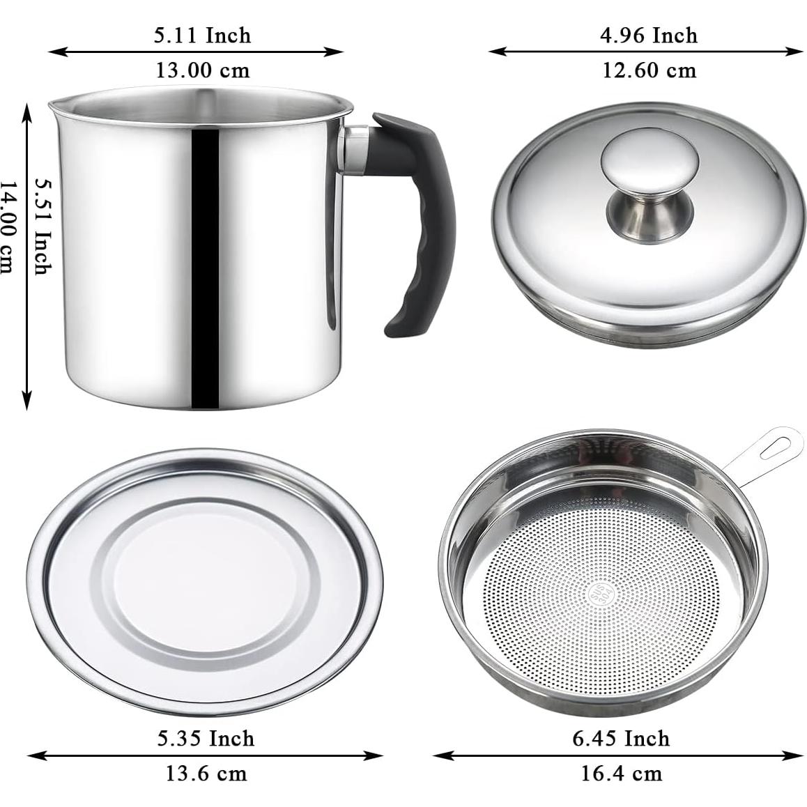 Contenedor de Grasa de Tocino Berglander 1.4L Acero Inoxidable