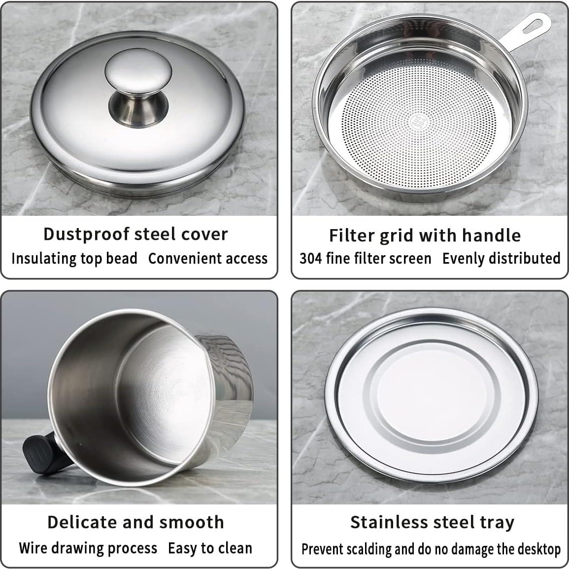 Contenedor de Grasa de Tocino Berglander 1.4L Acero Inoxidable