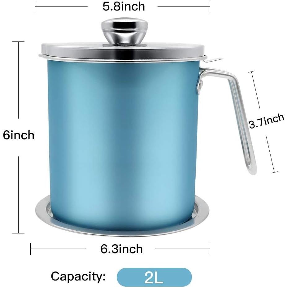 Contenedor de Grasa de Tocino 2L Acero Inoxidable FWIEXA
