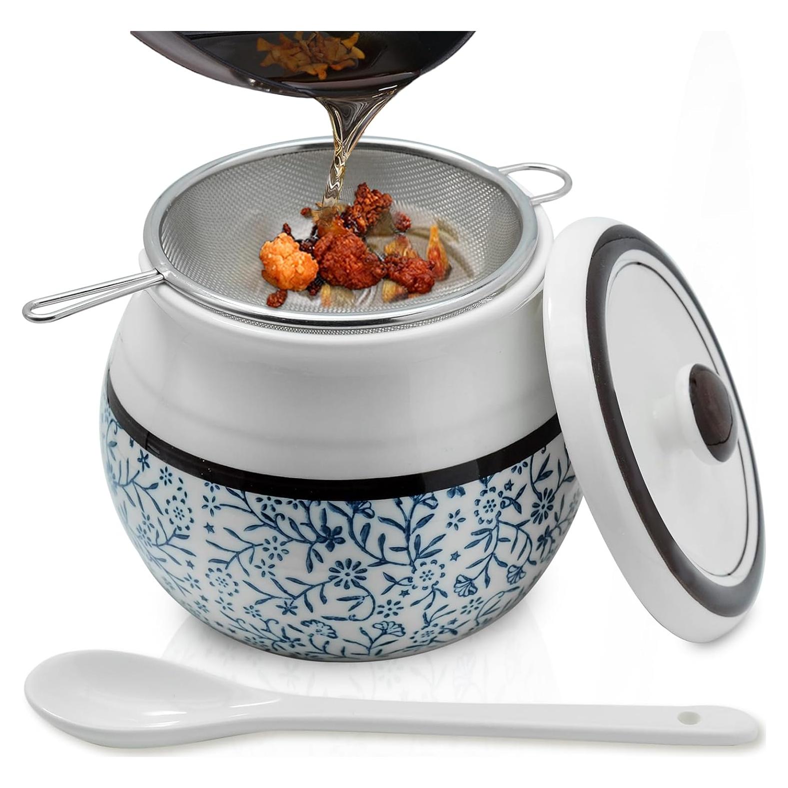 Contenedor de Almacenamiento de Grasa de Tocino Caylielam 680ml