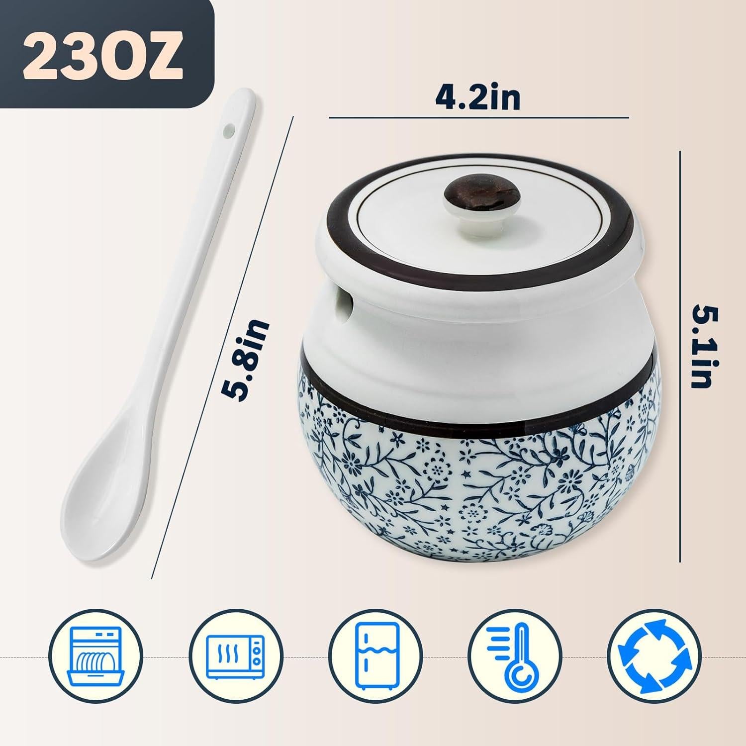 Contenedor de Almacenamiento de Grasa de Tocino Caylielam 680ml