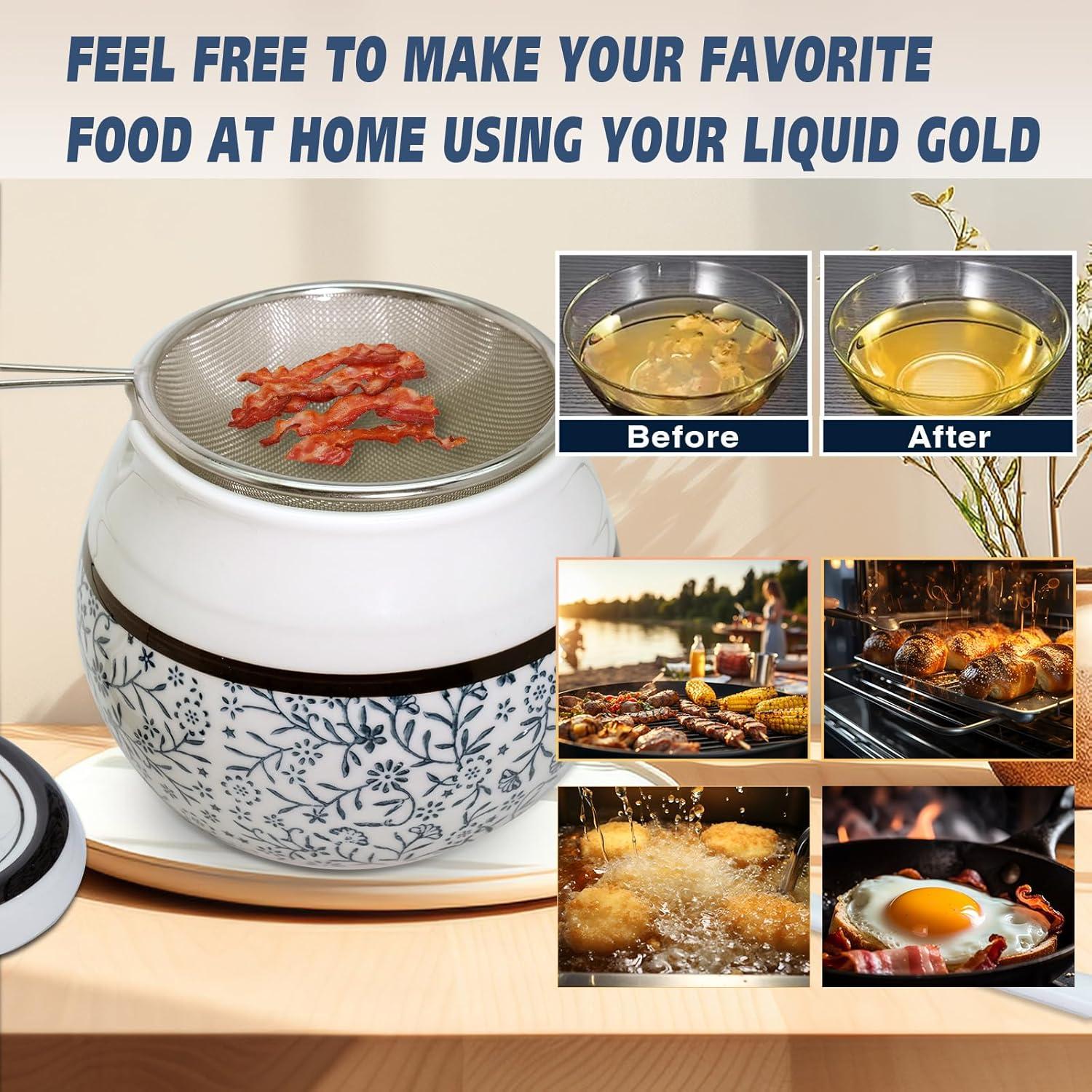 Contenedor de Almacenamiento de Grasa de Tocino Caylielam 680ml