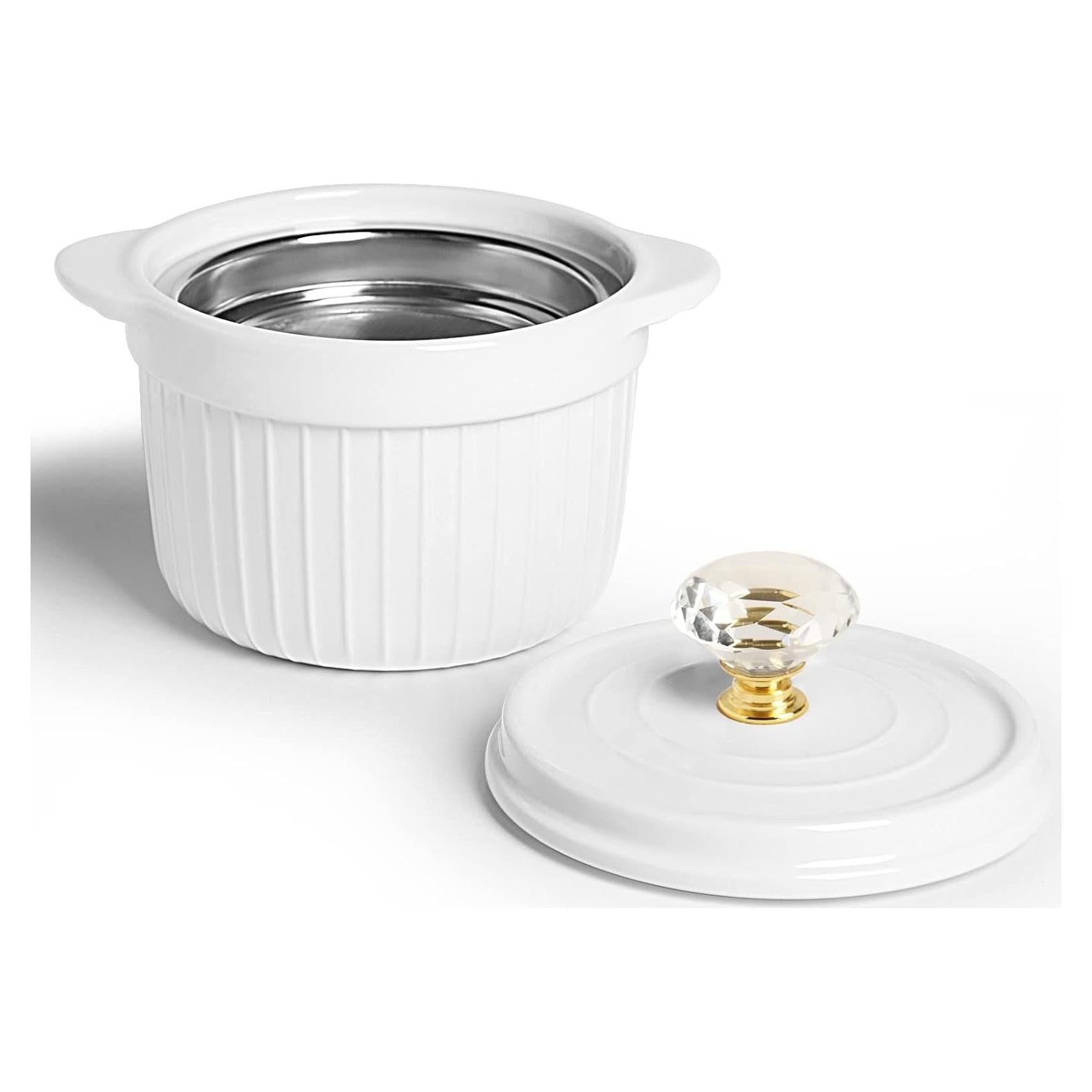 Contenedor de Grasa de Tocino HAOTOP 482 ml Cerámica con Tapa de Cristal